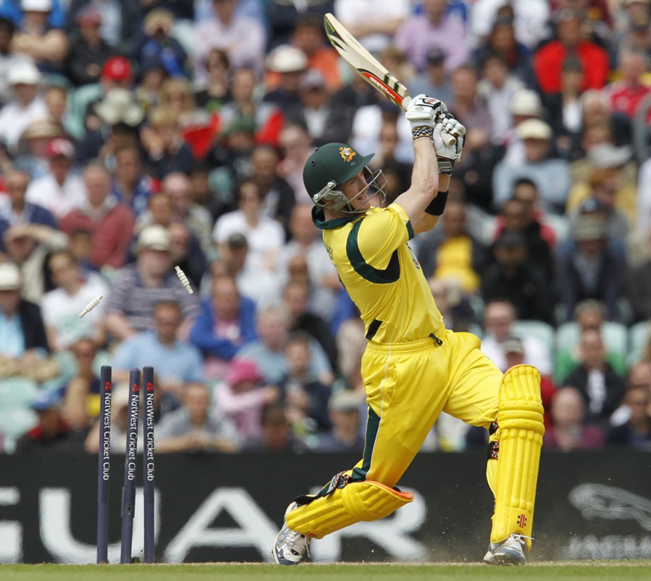 George Bailey was bowled after making 65, England v Australia, 2nd ODI, The Oval, July 1, 2012