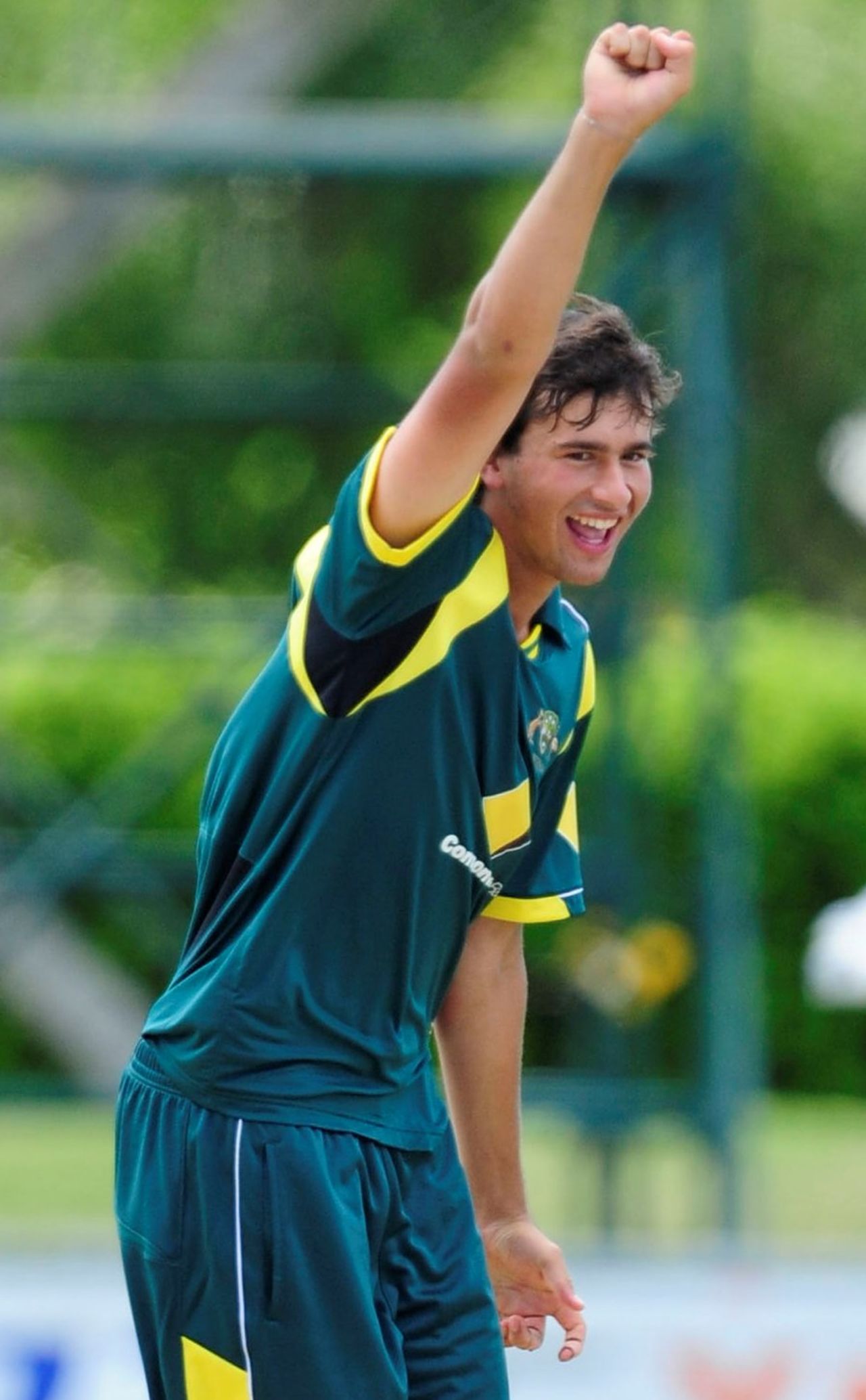 Ashton Agar celebrates a wicket, Australia Under-19 v India Under-19, Townsville, April 7, 2012