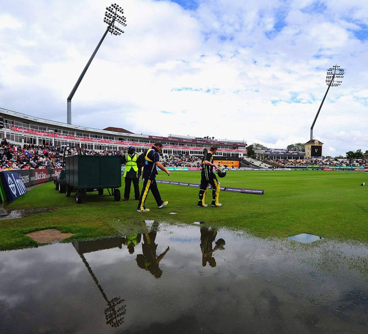 Despite some glimmers of sun there was plenty of water at Edgbaston, England v Australia, 3rd ODI, Edgbaston, July 4, 2012