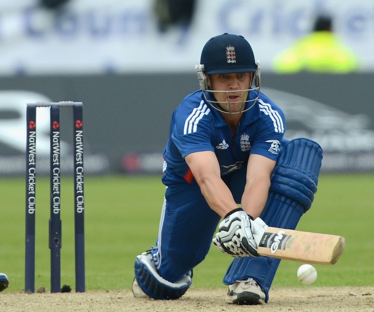 Jonathan Trott plays the reverse sweeps, England v Australia, 4th ODI, Chester-le-Street, July 7, 2012