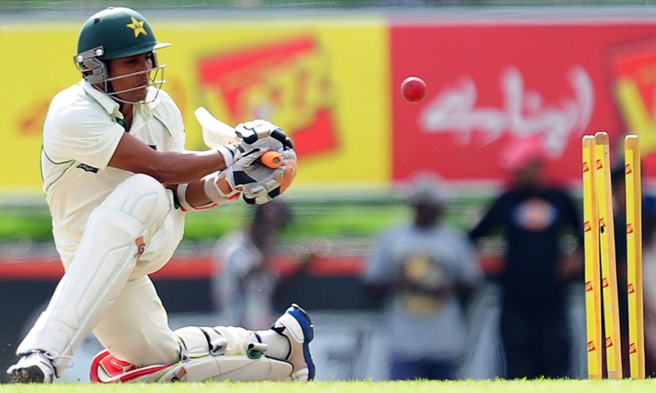 Adnan Akmal swung across the line and was bowled, Sri Lanka v Pakistan 3rd Test, Pallekele, 1st day, July 8, 2012