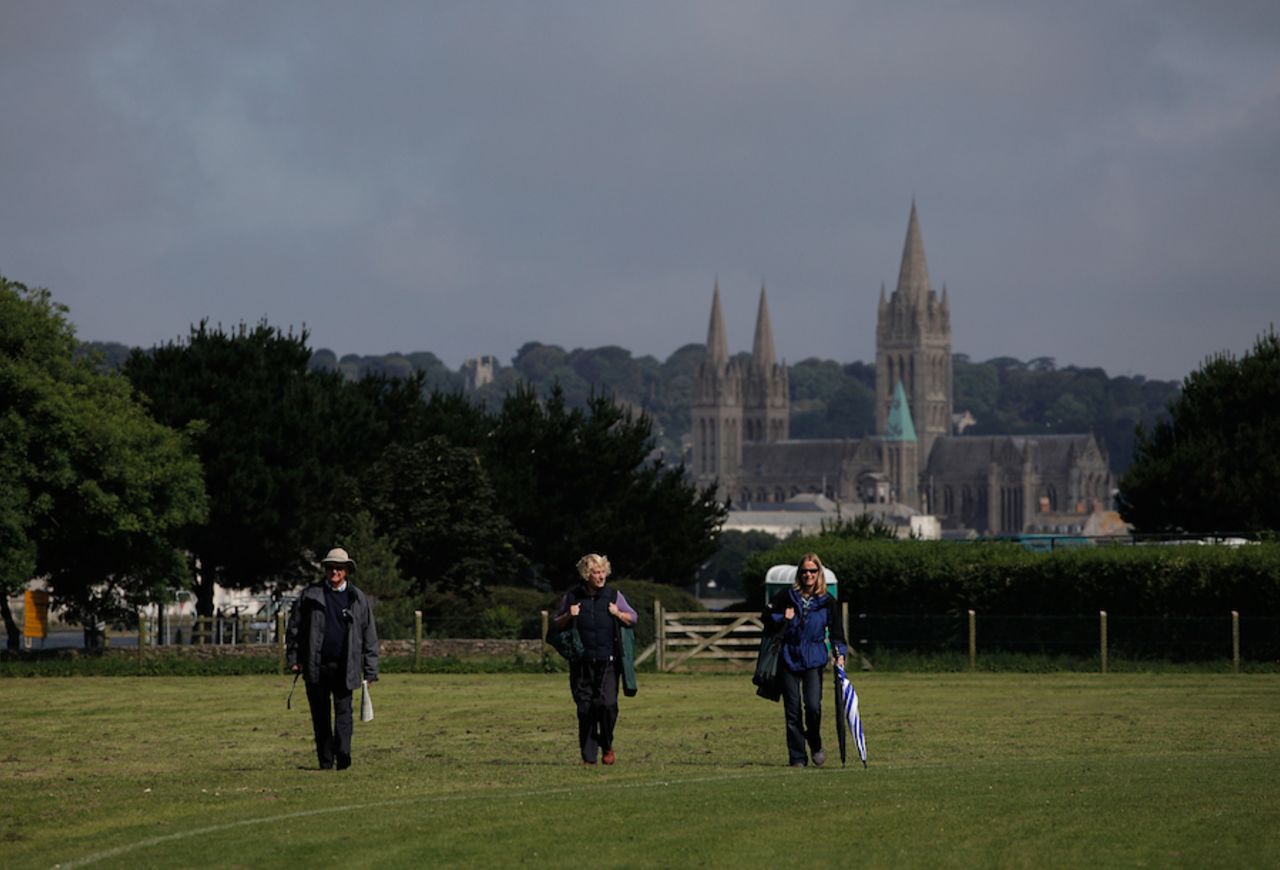 A group of spectators with Truro Cathedral in the background, England Women v India Women, 4th ODI, Truro, July, 8, 2012