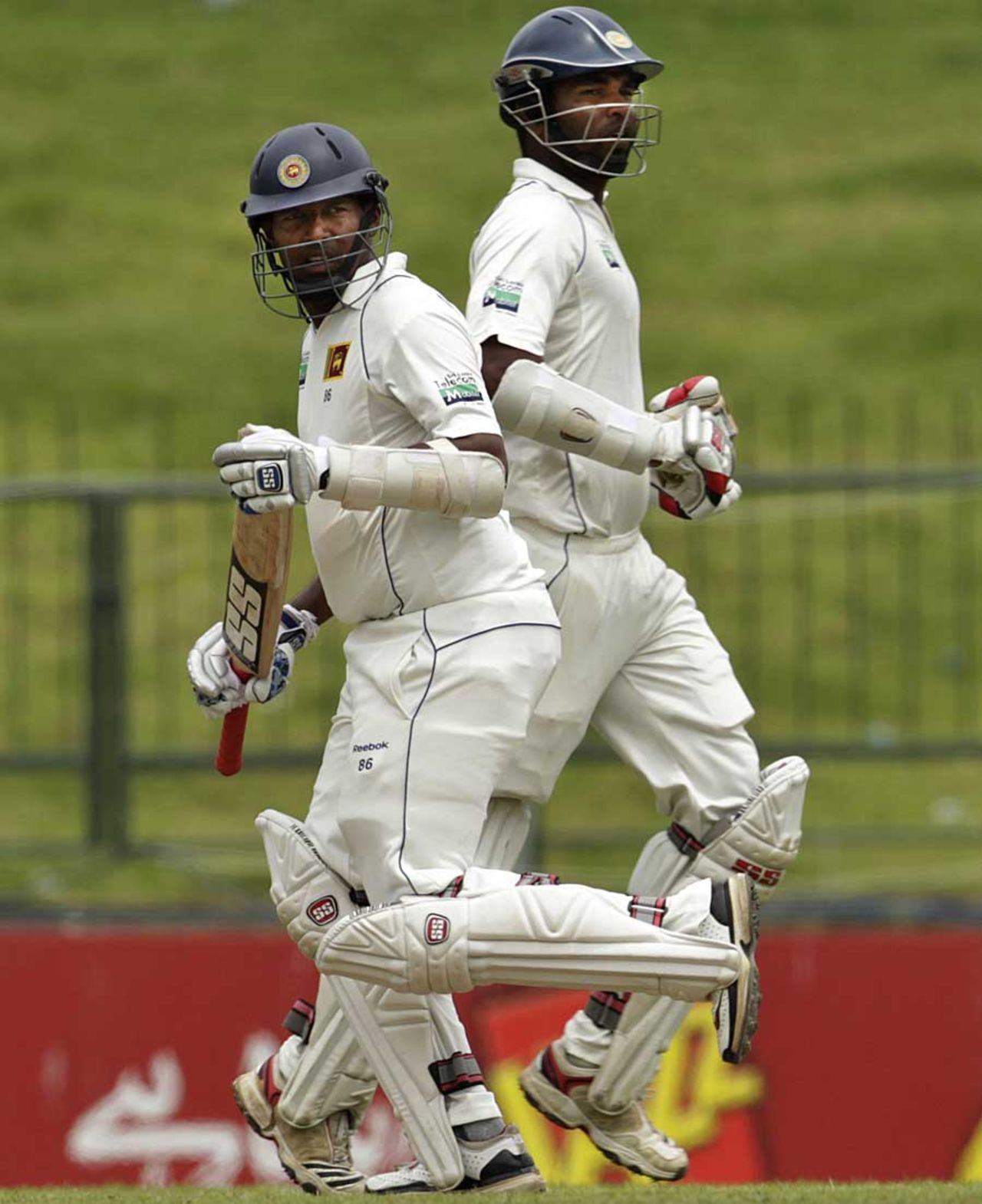 Thilan Samaraweera and Tharanga Paranavitana take a run, Sri Lanka v Pakistan, 3rd Test, Pallekele, 3rd day, July 10, 2012