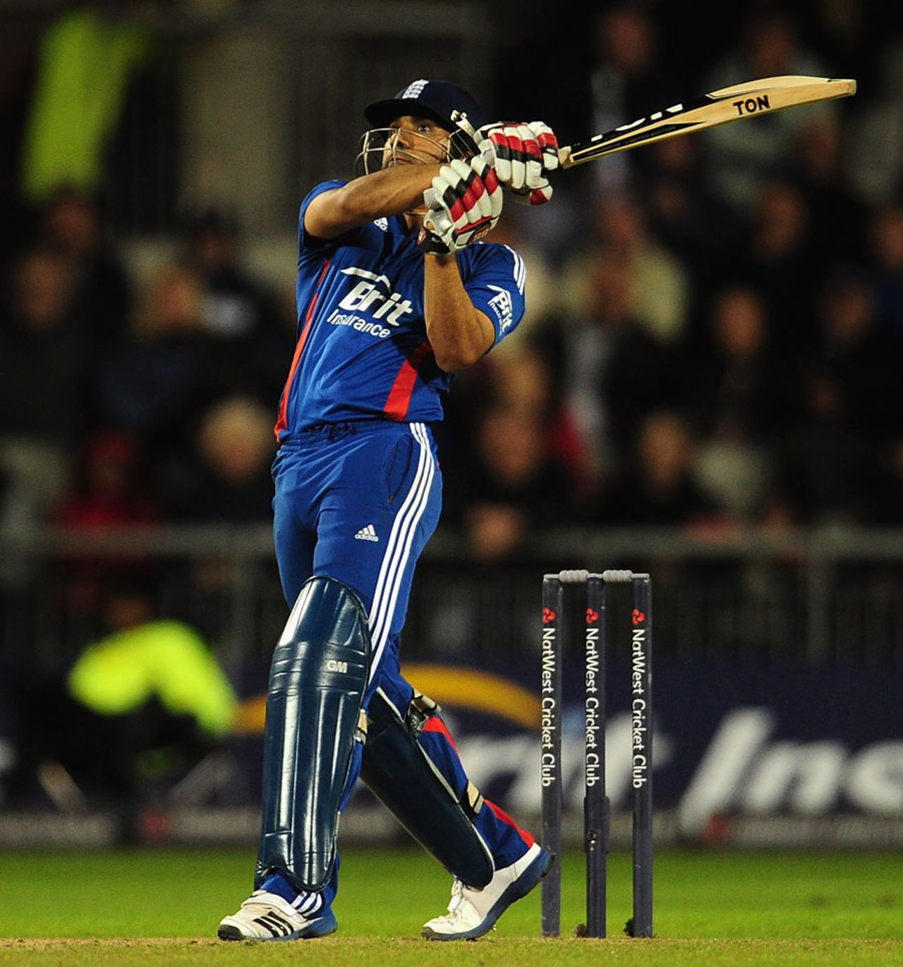 Ravi Bopara cut loose during his half-century, England v Australia, 5th ODI, Old Trafford, July 10, 2012
