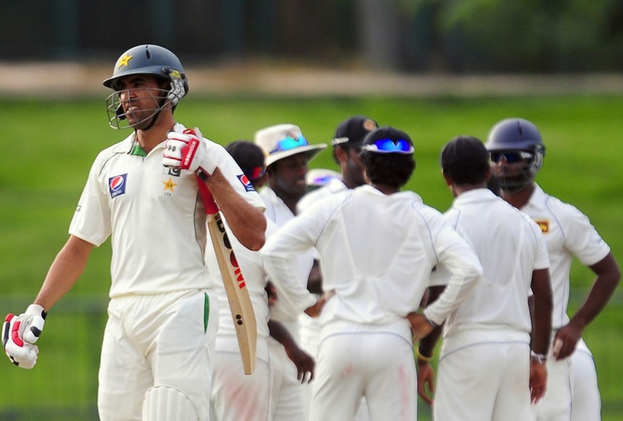 Sri Lanka celebrate Umar Gul's wicket, Sri Lanka v Pakistan, 3rd Test, Pallekele, 4th day, July 11, 2012