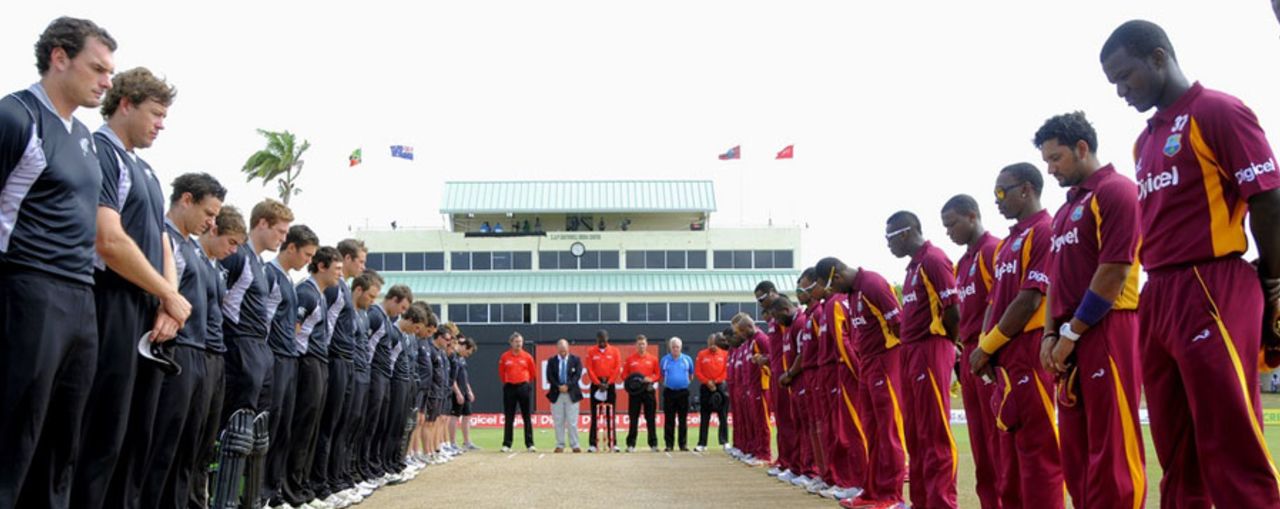 A minute's silence for Runako Morton, West Indies v New Zealand, 3rd ODI, Basseterre, July 11, 2012