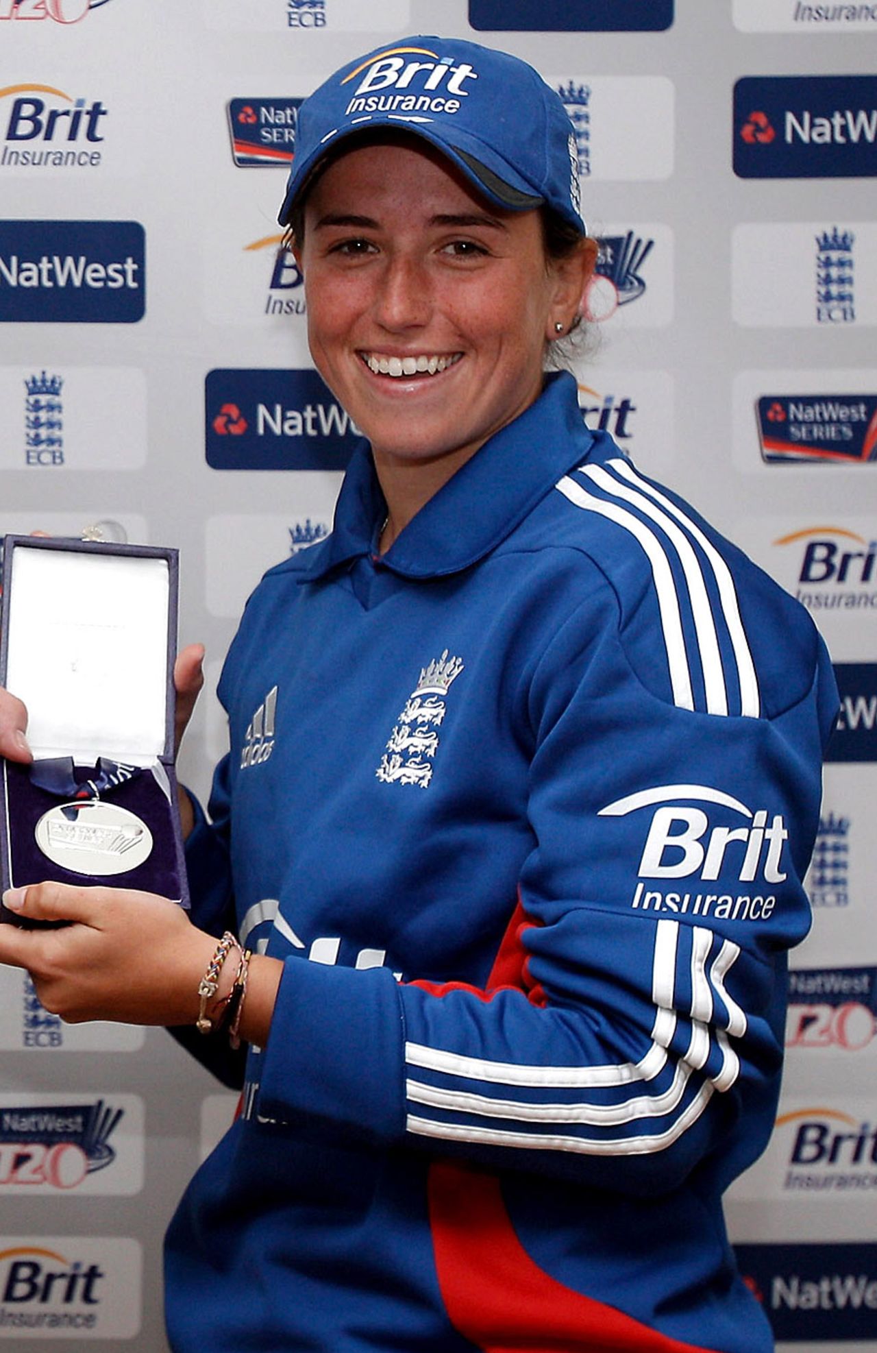 Georgia Elwiss with her Player of the Tournament award, England Women v India Women, 5th ODI, Wormsely, July 11, 2012