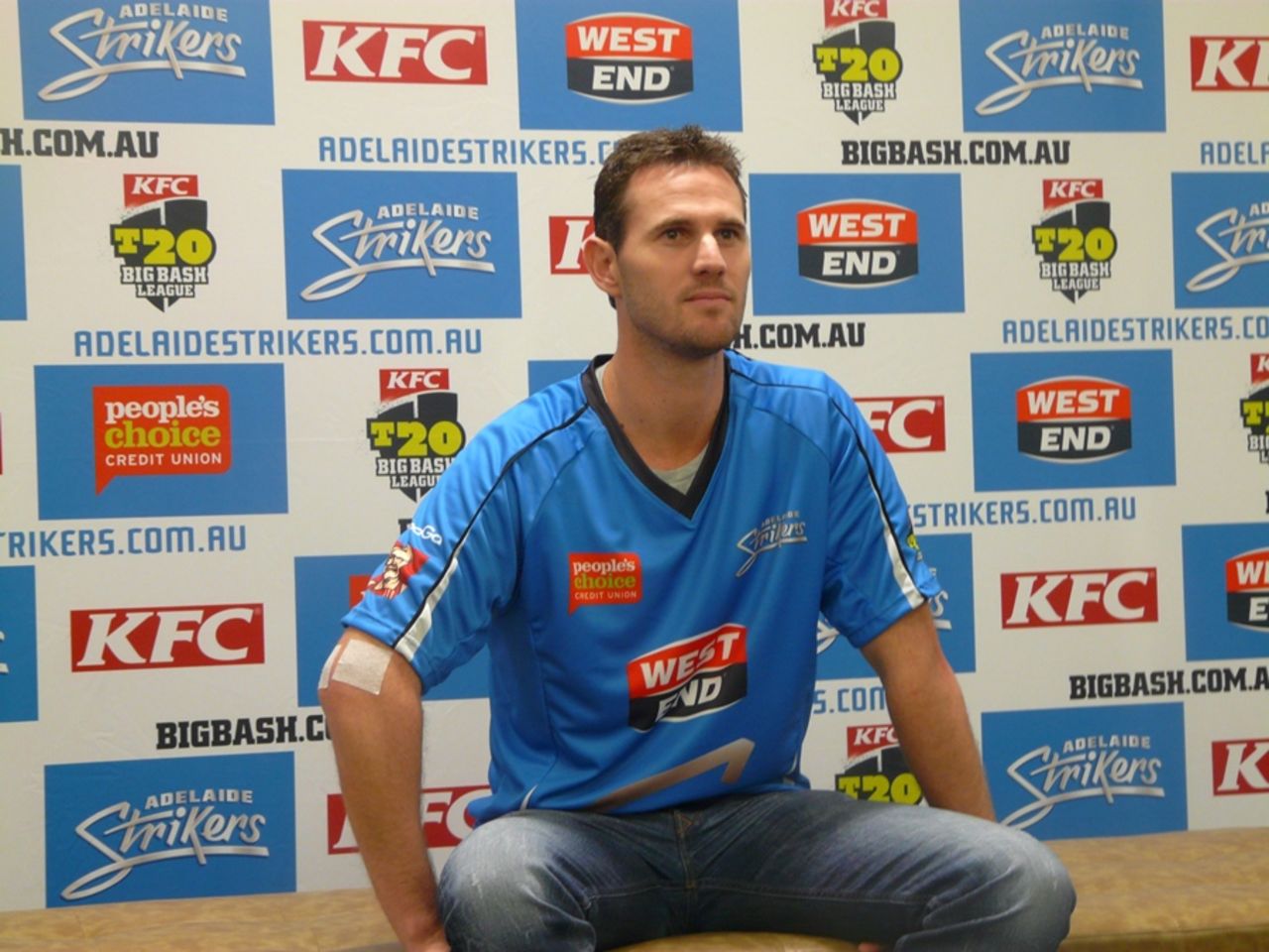 Shaun Tait in his Adelaide Strikers uniform, Adelaide, July 13, 2012