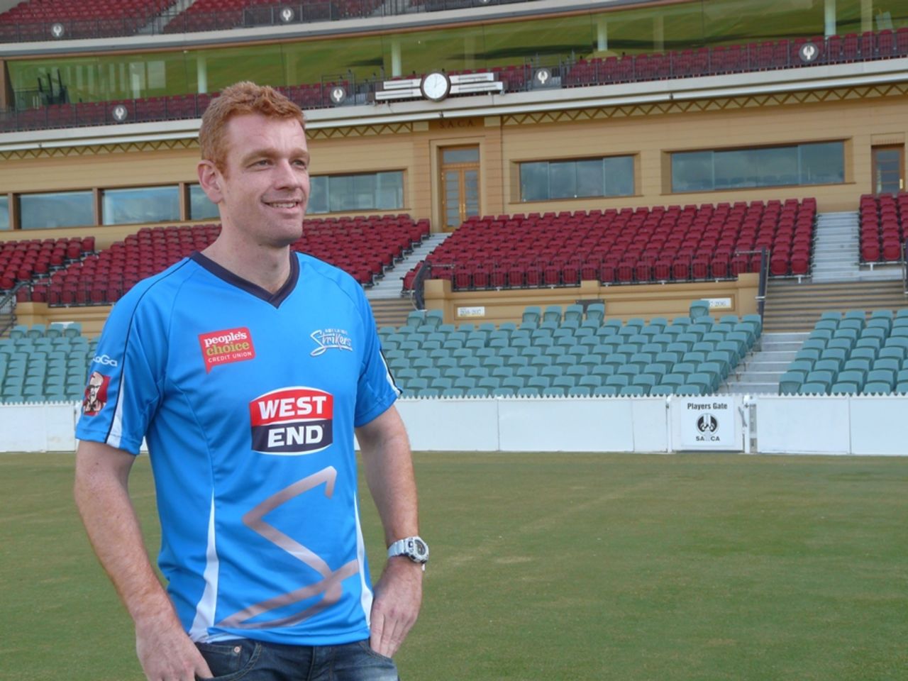 Andrew McDonald in his new Adelaide Strikers outfit, July 16, 2012