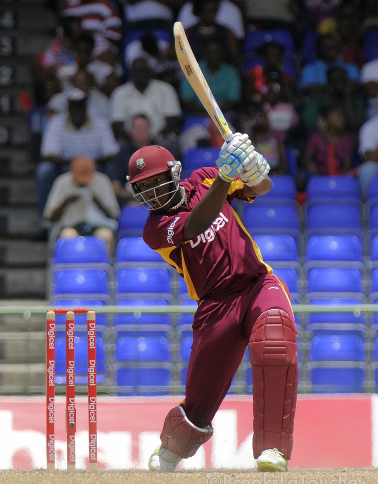 Andre Russell made his third ODI half-century, West Indies v New Zealand, 5th ODI, Basseterre, July 16, 2012