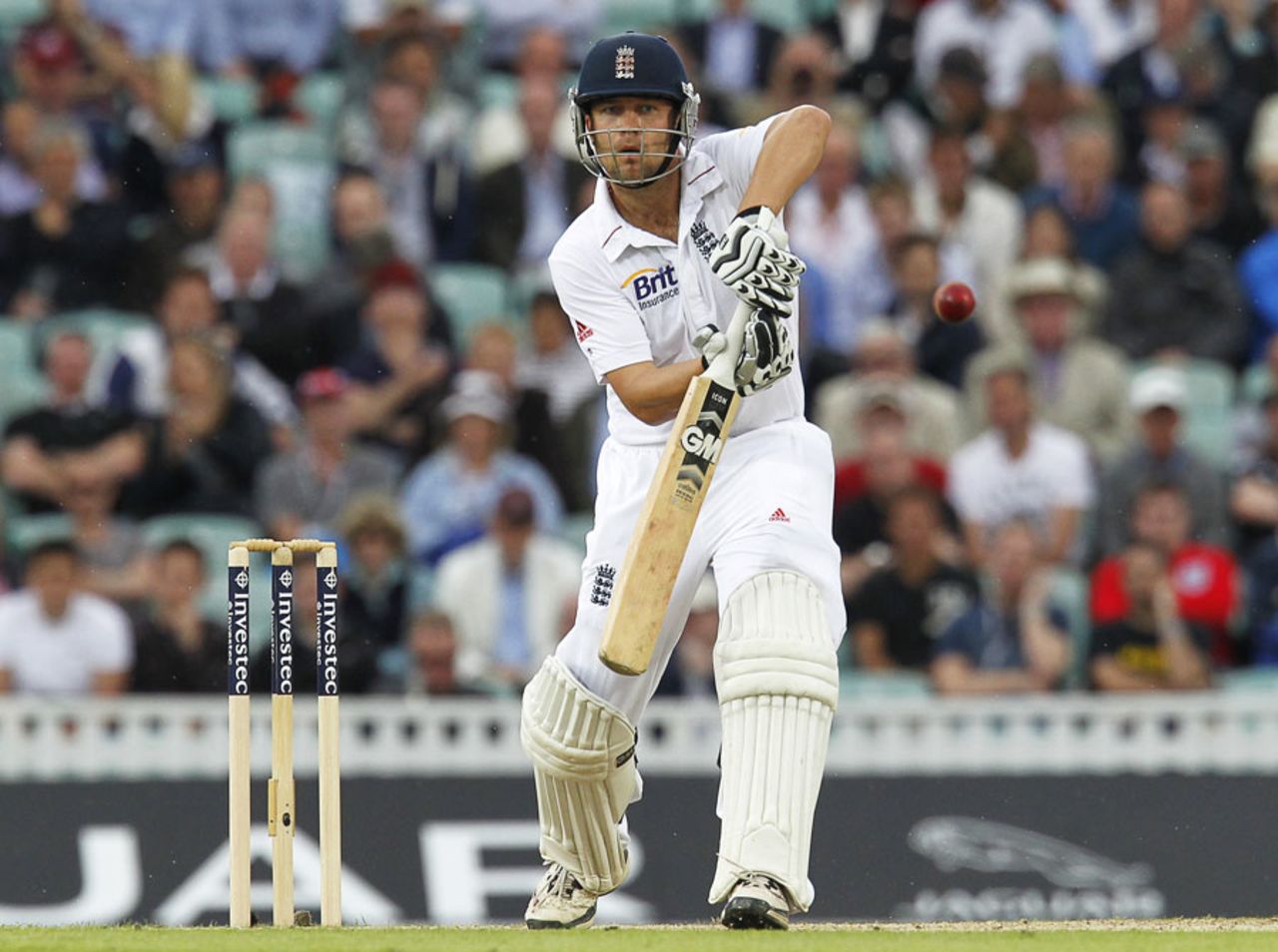 Jonathan Trott plays the ball into the off side, England v South Africa, 1st Investec Test, The Oval, 1st day, July 19, 2012