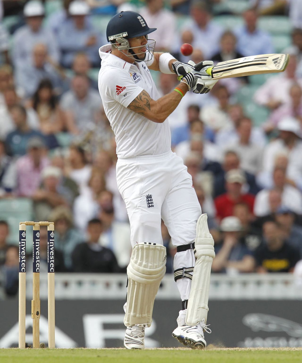 Kevin Pietersen gloved a pull against Jacques Kallis, England v South Africa, 1st Investec Test, The Oval, 1st day, July 19, 2012