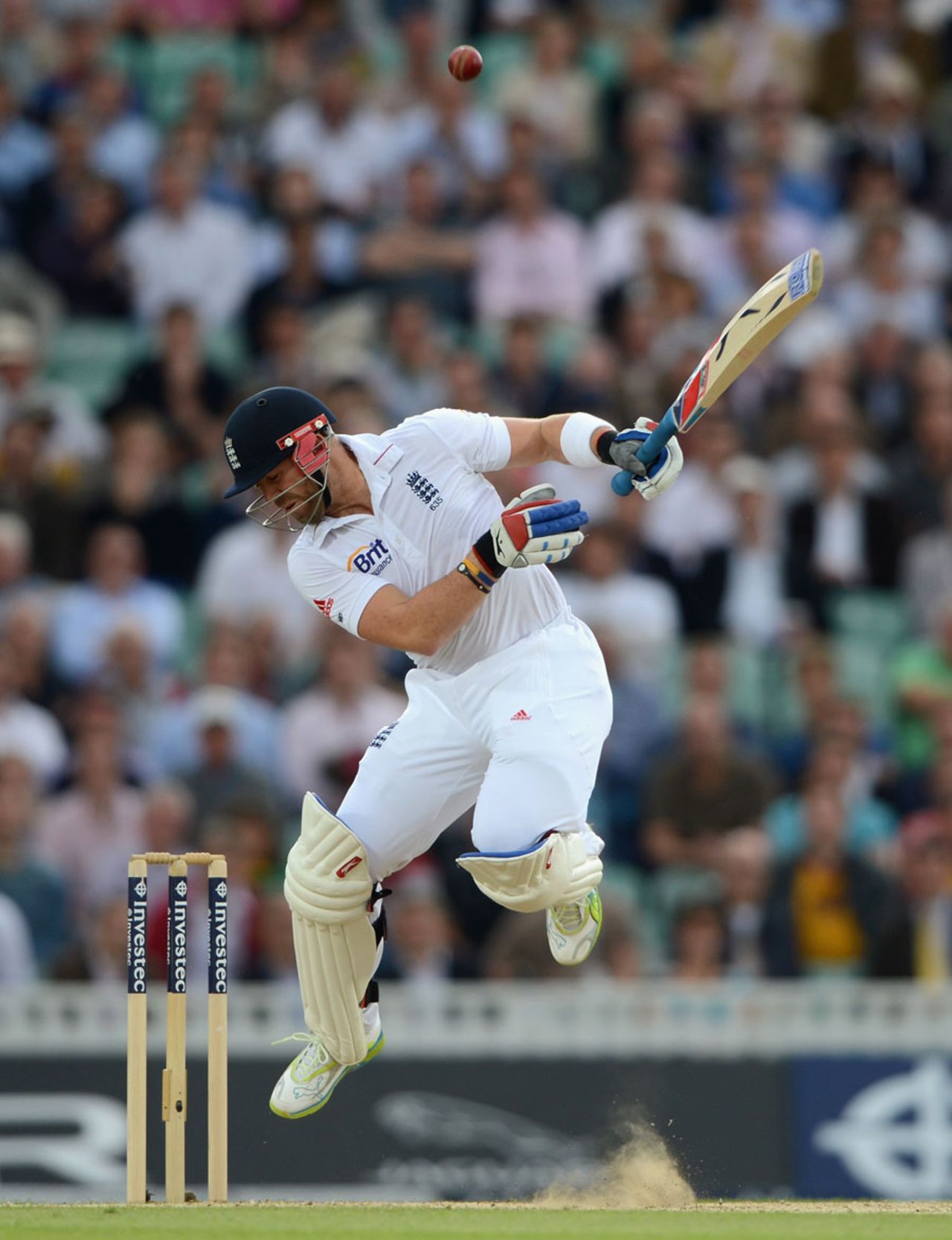 Matt Prior fends off a short delivery, England v South Africa, 1st Investec Test, The Oval, 2nd day, July 20, 2012