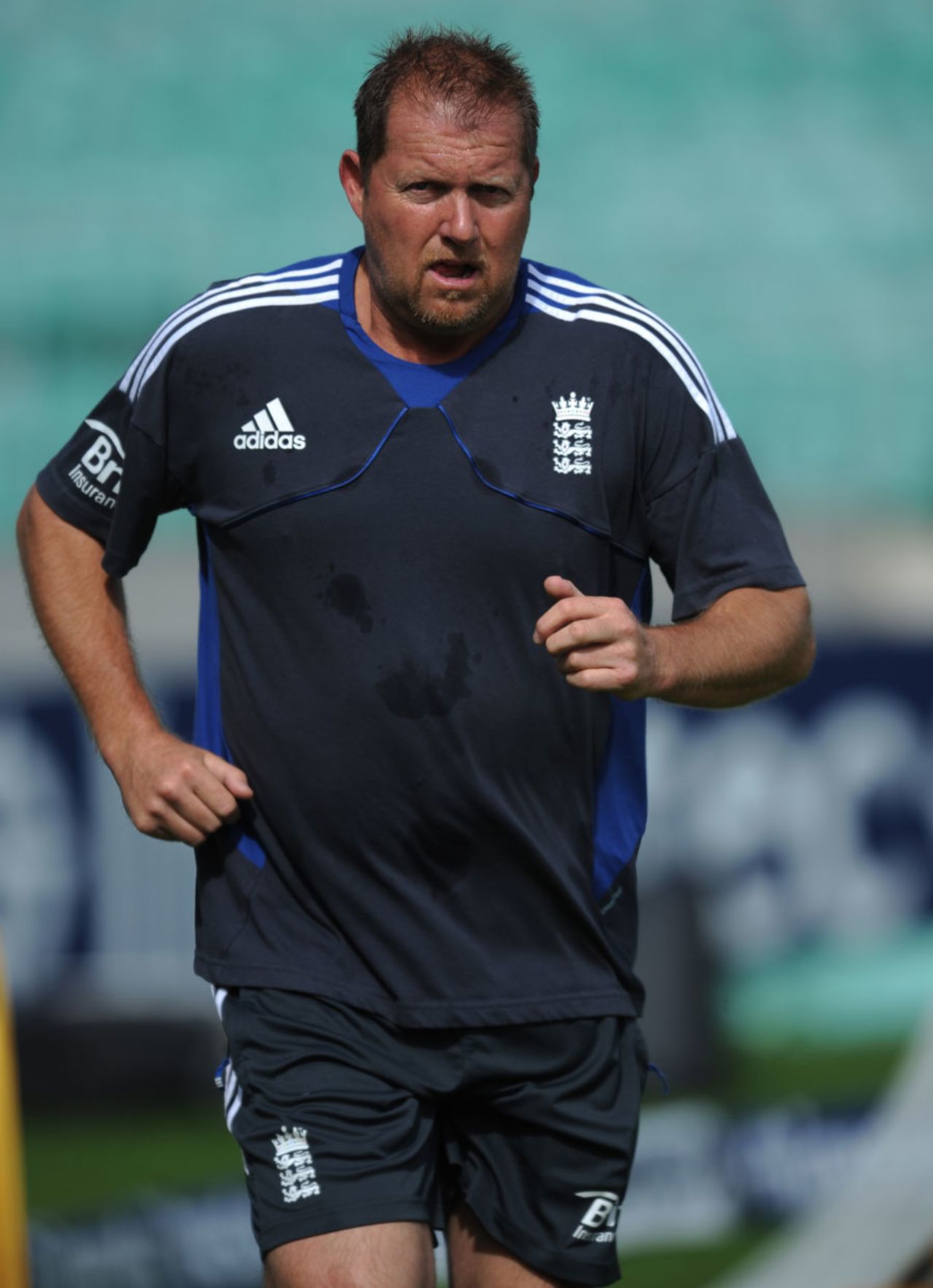 England bowling coach David Saker goes for a run before play, England v South Africa, 1st Test, The Oval, 4th Day, July, 22, 2012