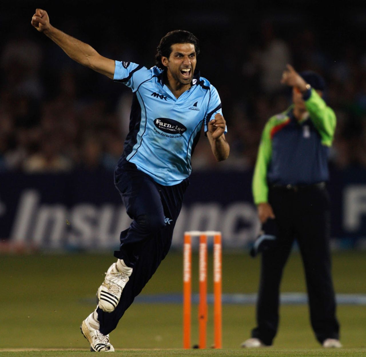 Amjad Khan took the wicket of Hamish Marshall, Sussex v Gloucestershire, Friends Life T20, Hove, July, 24, 2012