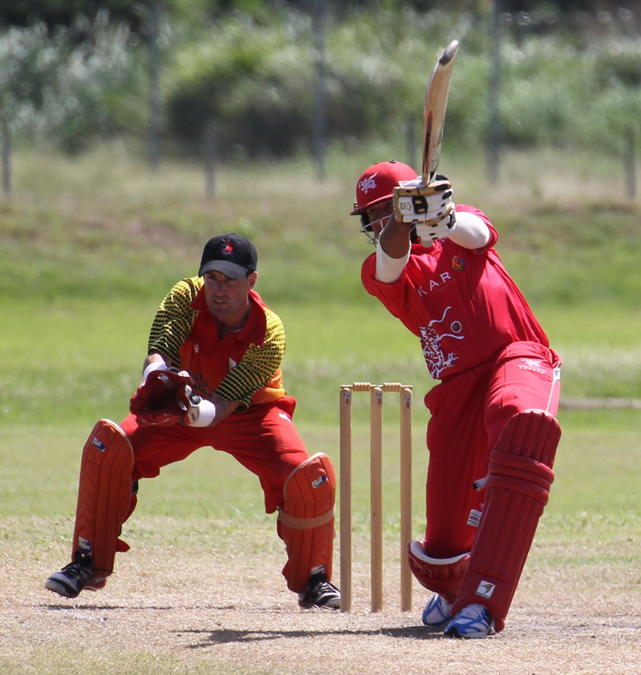 Babar Hayat batting against Brisbane/Gold Coast at the AIr Niugini Super Series 2012 in Port Moresby