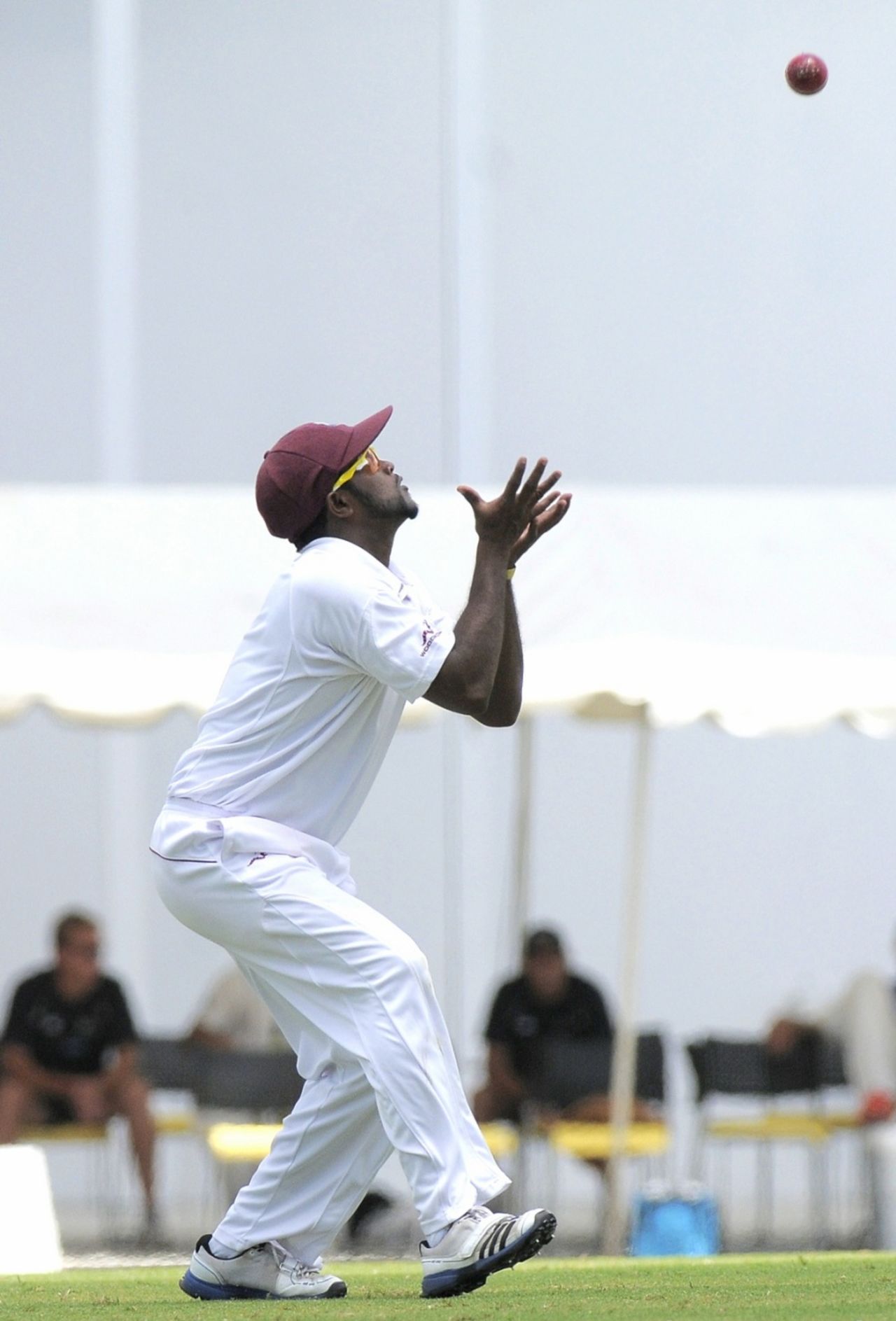 Narsingh Deonarine takes the catch to get rid of Daniel Vettori, West Indies v New Zealand, 1st Test, Antigua, 2nd day, July 26, 2012