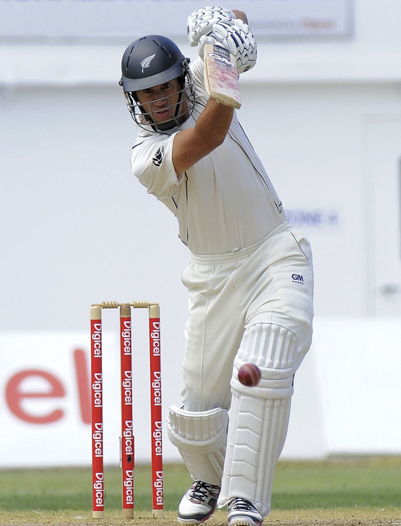 Ross Taylor drives through the off side, West Indies v New Zealand, 2nd Test, Jamaica, 1st day, August 2, 2012