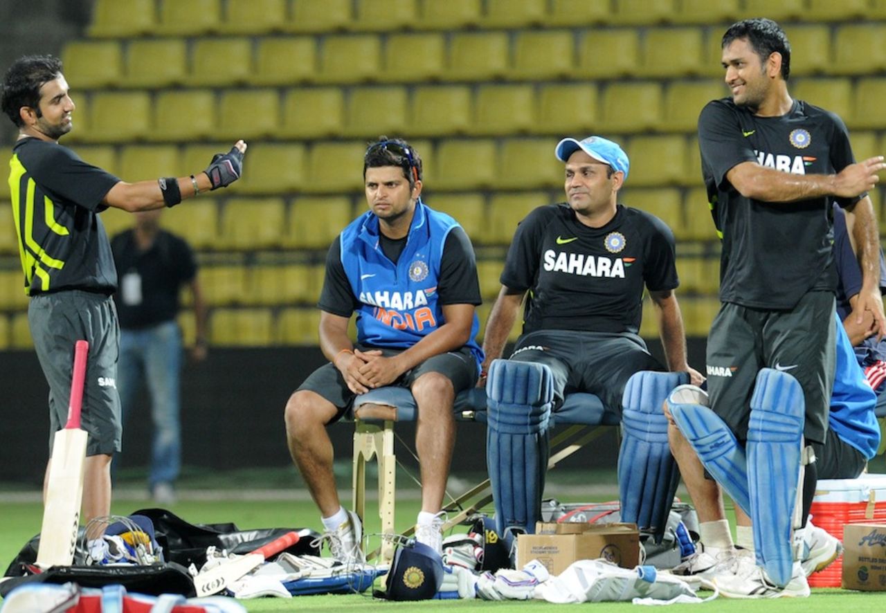Indian batsmen during a training session, Pallekele, August 3, 2012