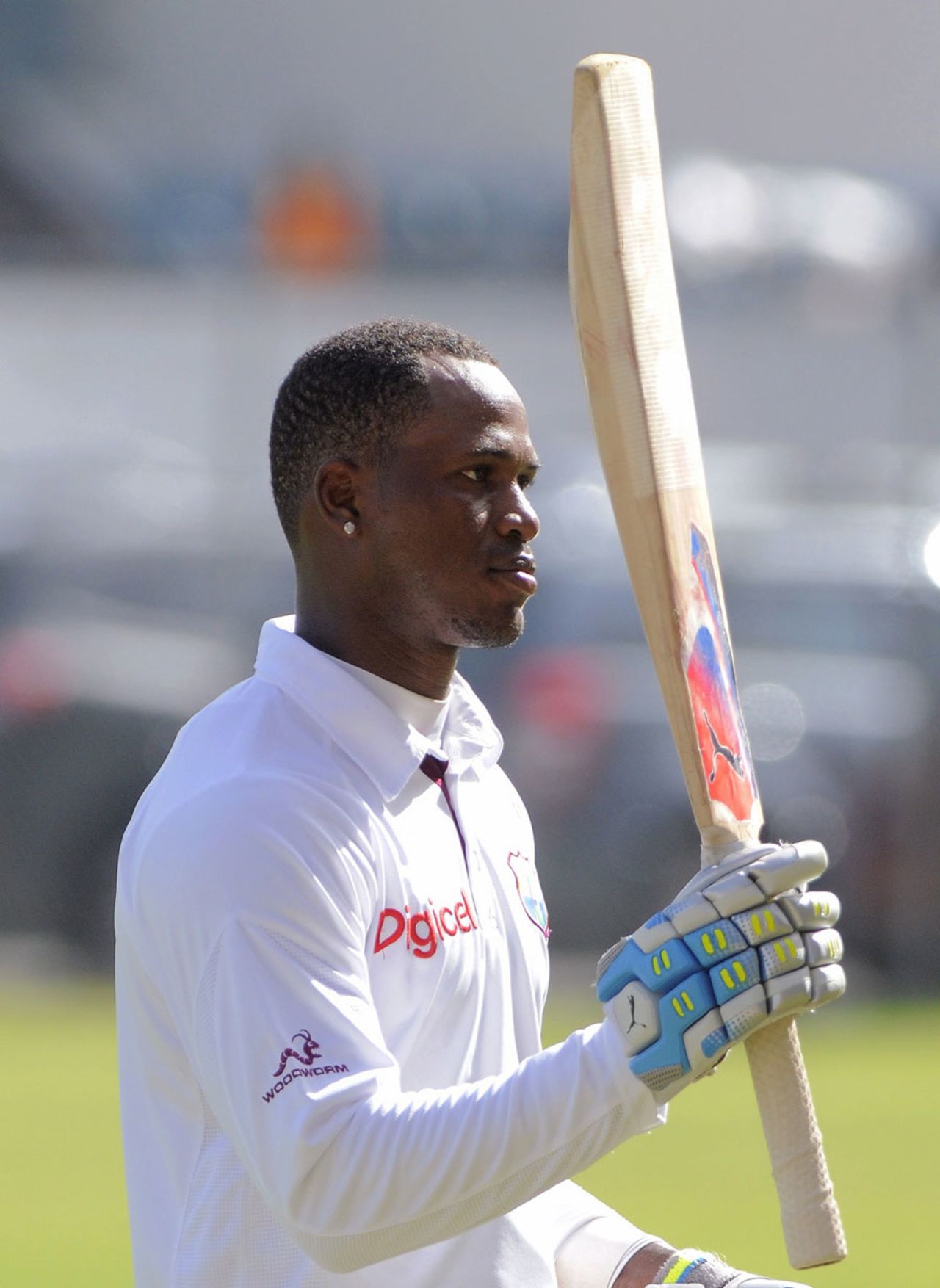 Marlon Samuels made 123 before he was dismissed, West Indies v New Zealand, 2nd Test, Jamaica, 2nd day, August 3, 2012