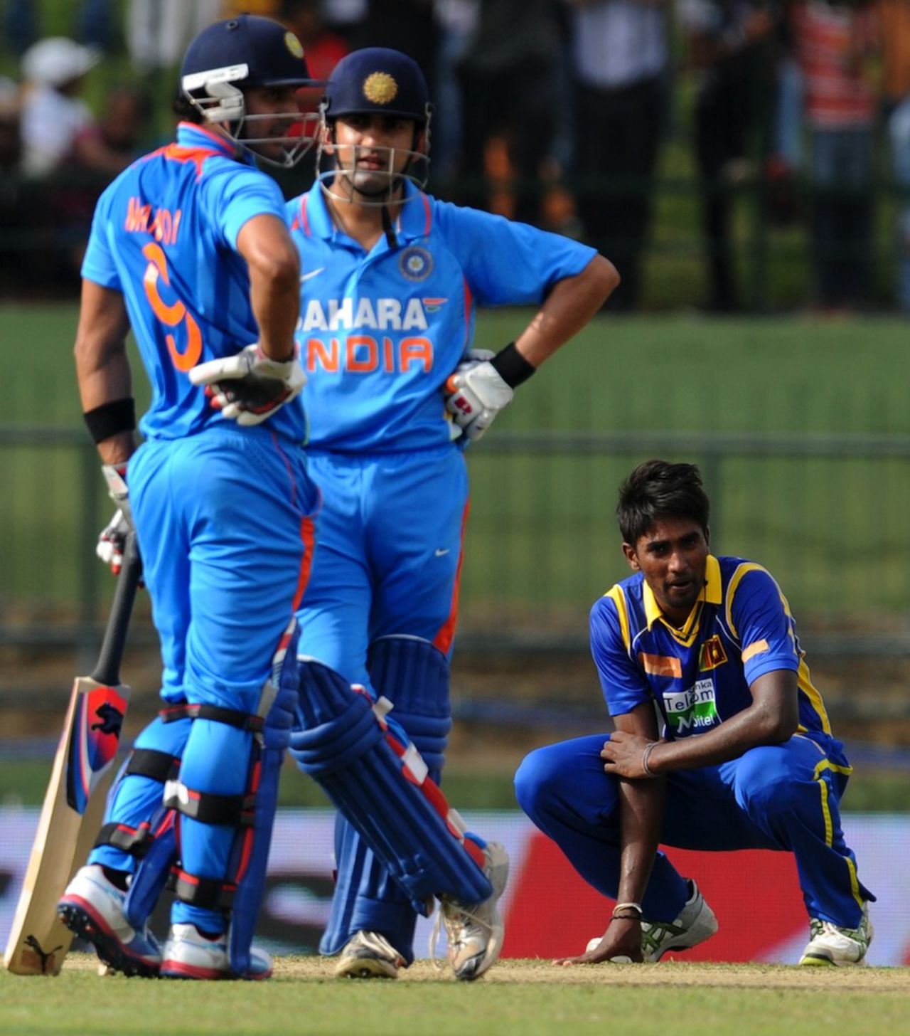 Gautam Gambhir and Manoj Tiwary added 110 for the fourth wicket, Sri Lanka v India, 5th ODI, Pallekele, August 4, 2012