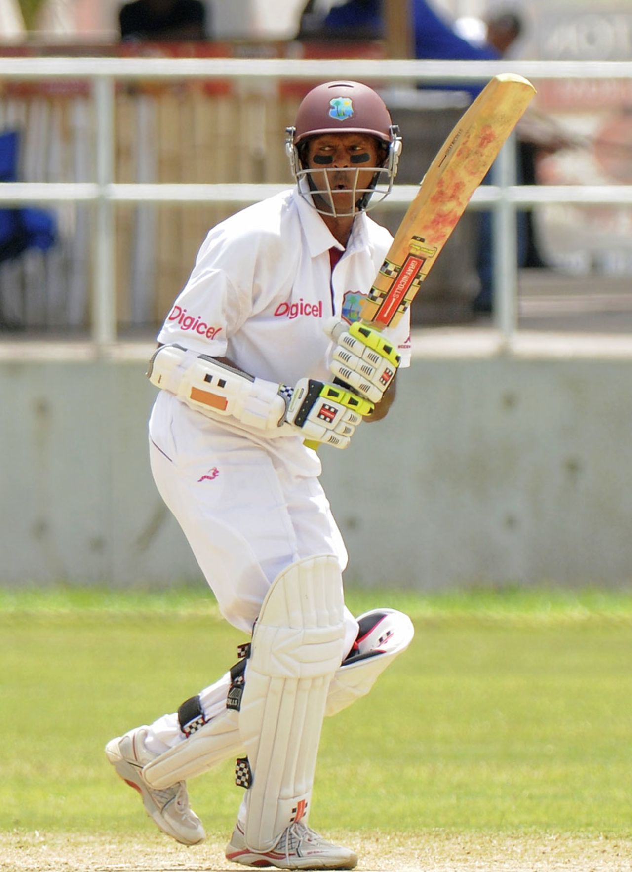 Shivnarine Chanderpaul was unbeaten on 43, West Indies v New Zealand, 2nd Test, Kingston, 4th day, August 5, 2012