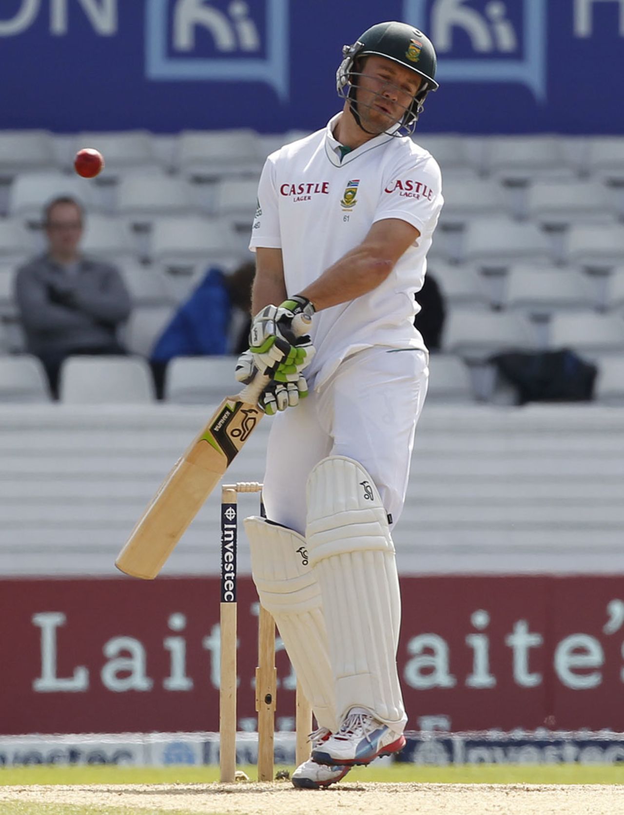 AB de Villiers made a brisk 44, England v South Africa, 2nd Investec Test, Headingley, 5th day, August 6, 2012