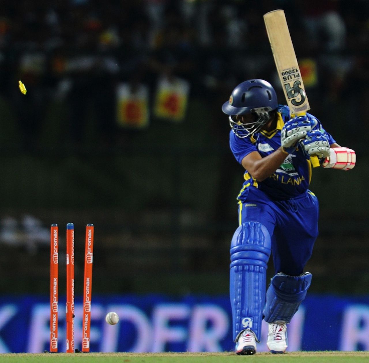 Tillakaratne Dilshan was out first ball, Sri Lanka v India, Only T20I, Pallekele, August 7, 2012