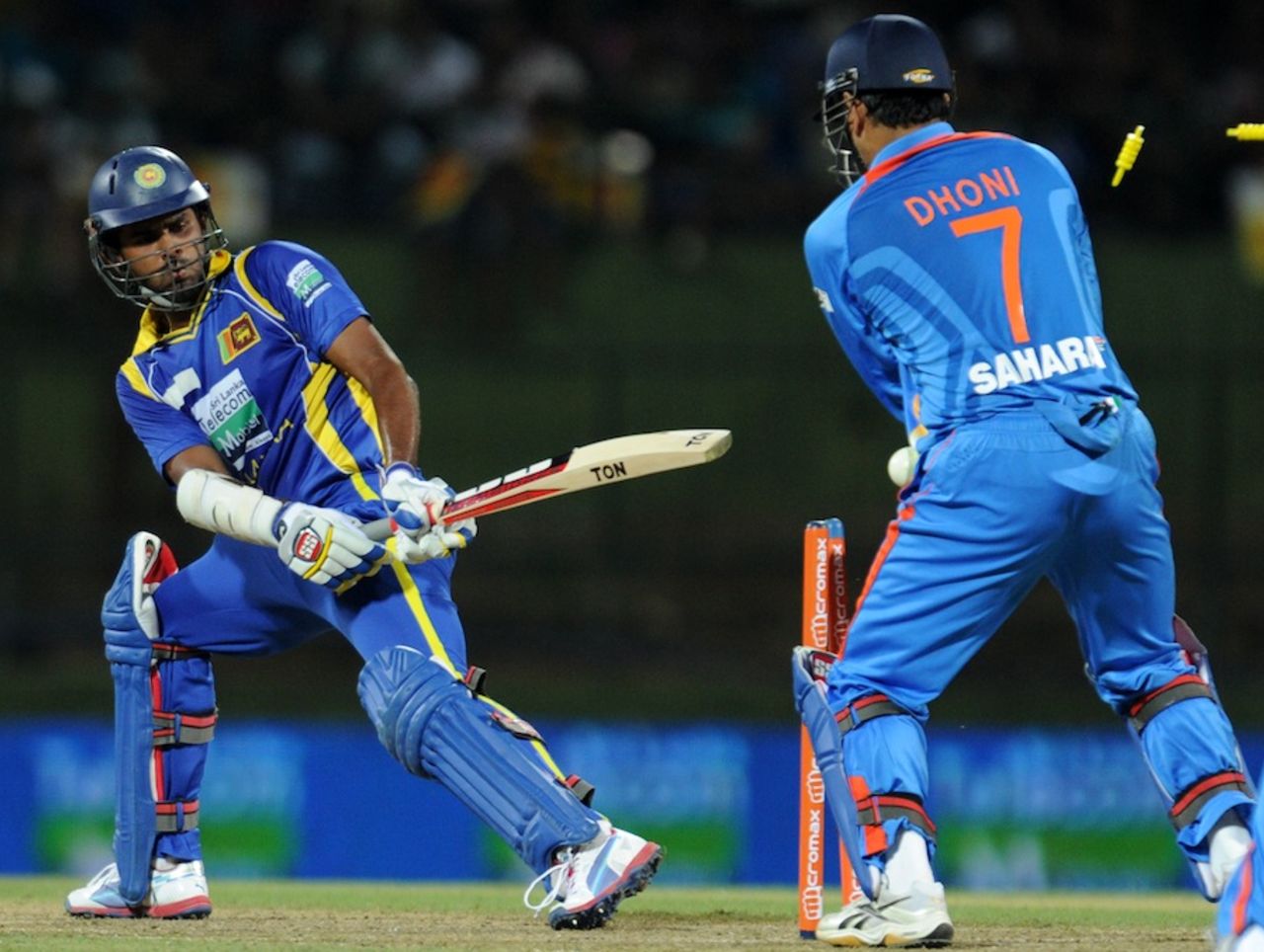 Lahiru Thirimanne was out attempting a reverse sweep, Sri Lanka v India, Only T20I, Pallekele, August 7, 2012