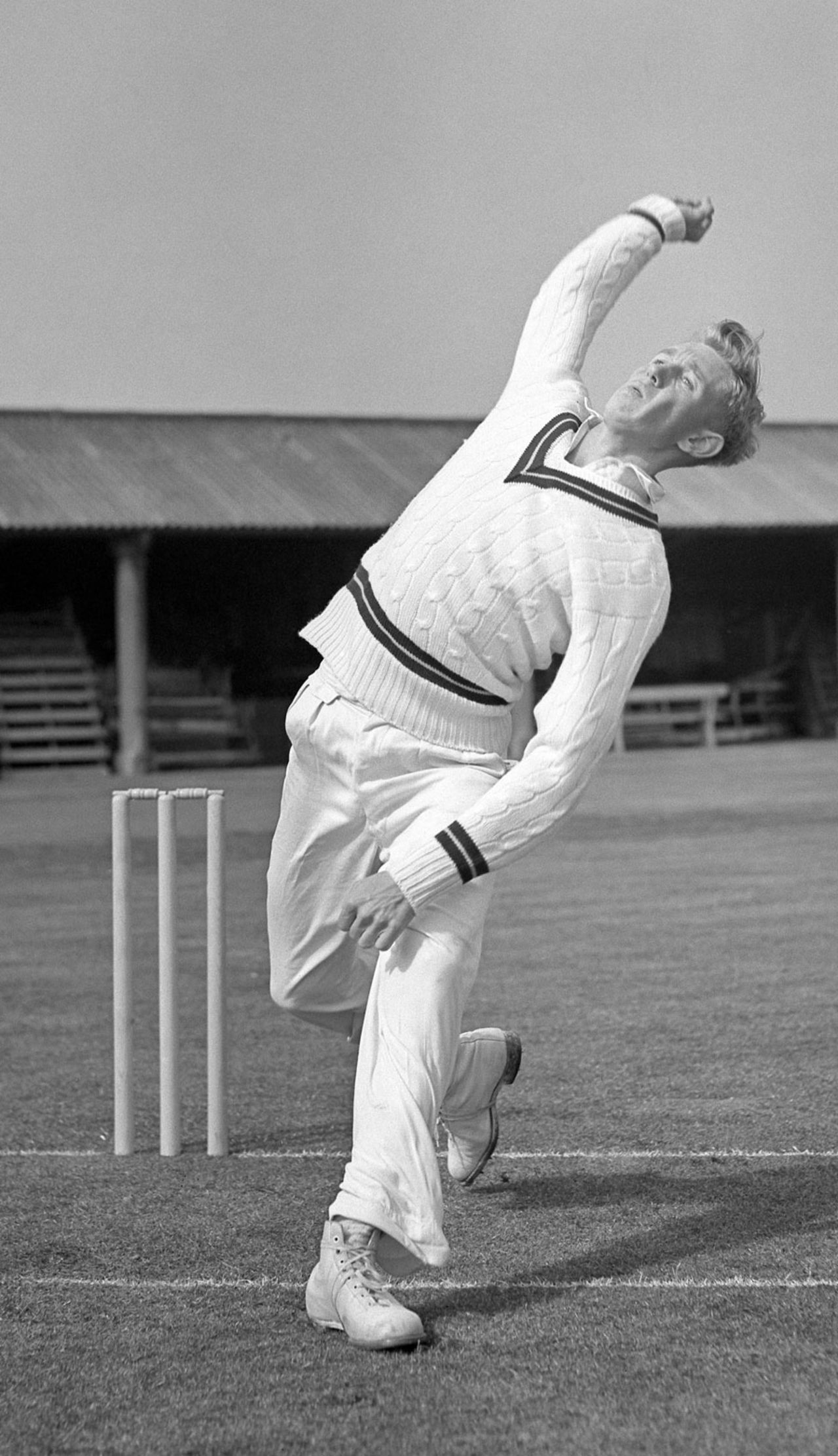 Geoff Griffin in the nets at the start of the tour of England, April 19, 1960