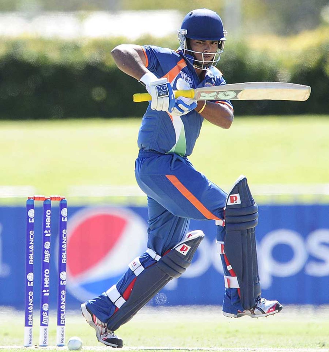 Vijay Zol plays one into the leg side, India v West Indies, Group C, ICC Under-19 World Cup 2012, Townsville, August 12, 2012