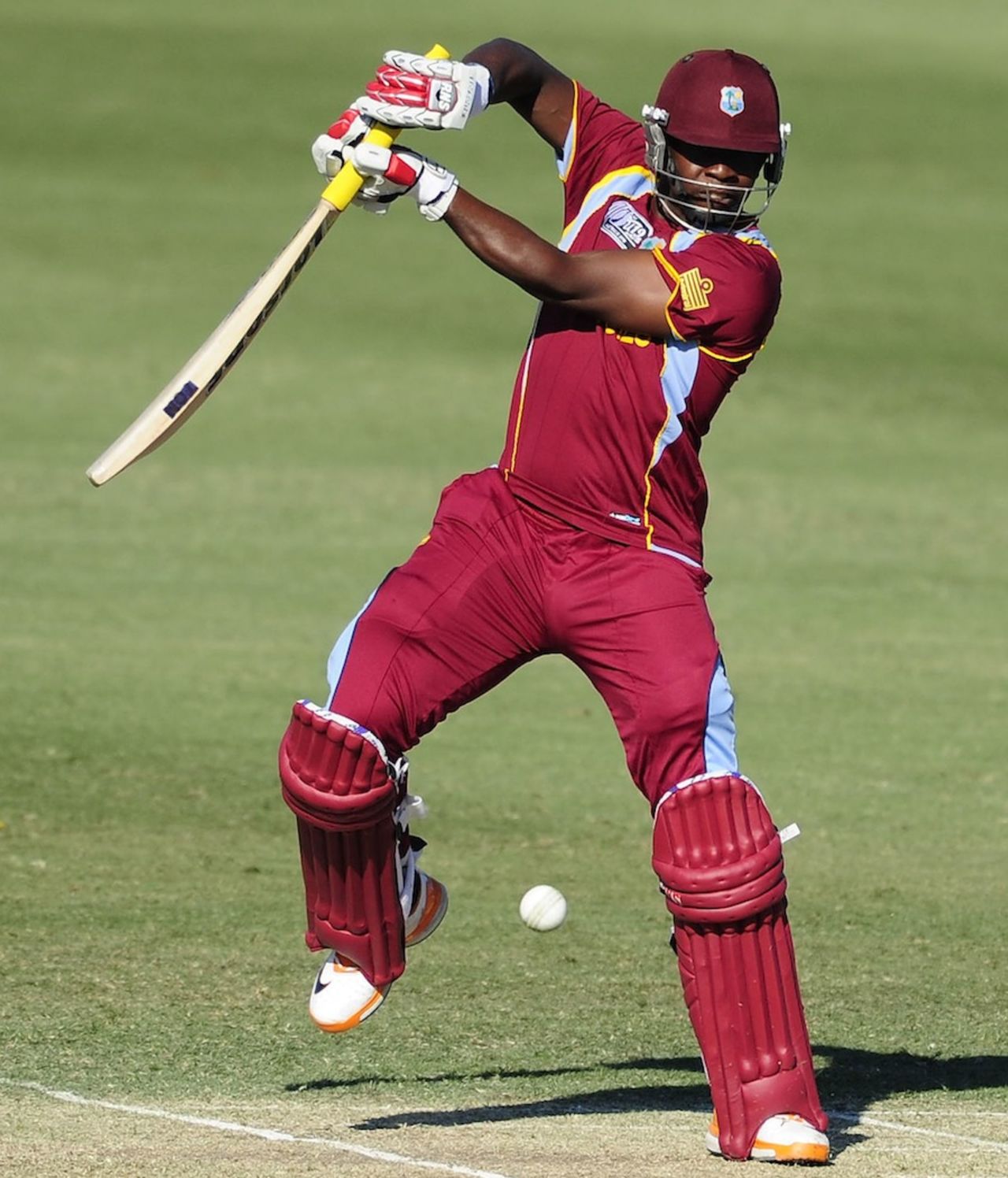 Kyle Mayers plays one on the off-side, India v West Indies, Group C, ICC Under-19 World Cup 2012, Townsville, August 12, 2012