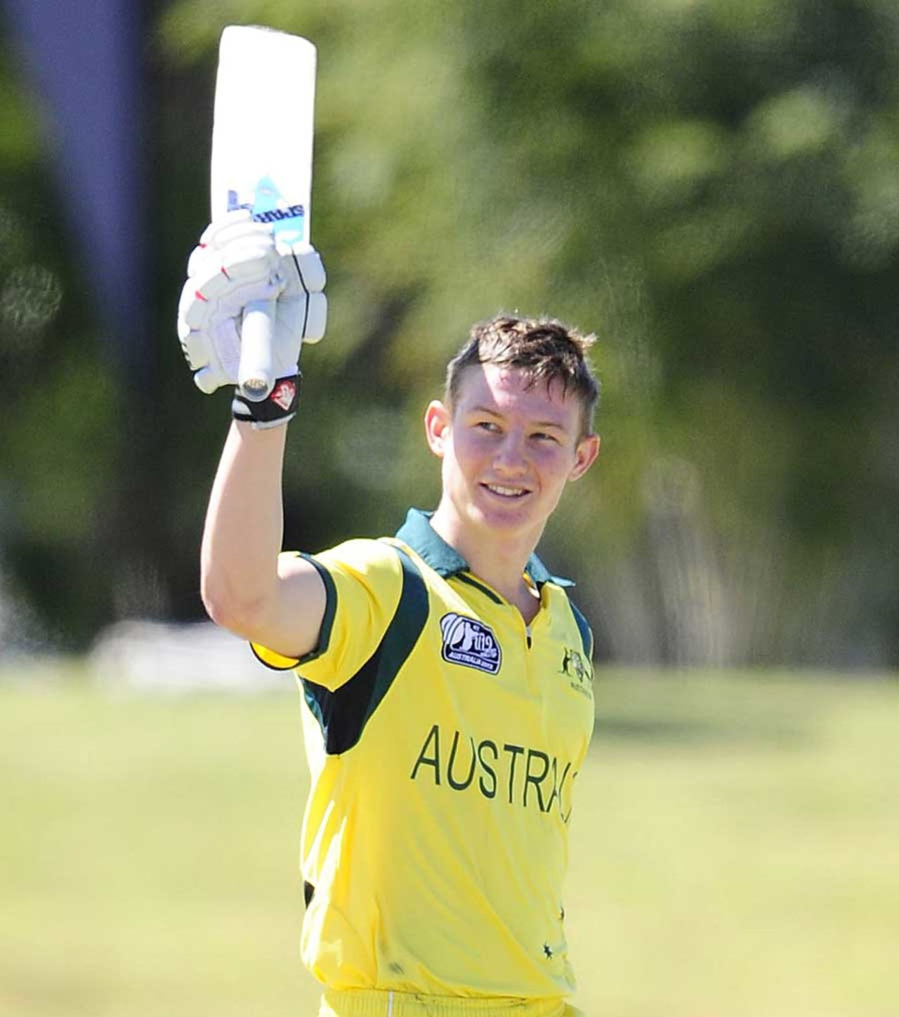 Cameron Bancroft celebrates his century, Australia v Nepal, Group A, ICC Under-19 World Cup 2012, Townsville, August 13, 2012