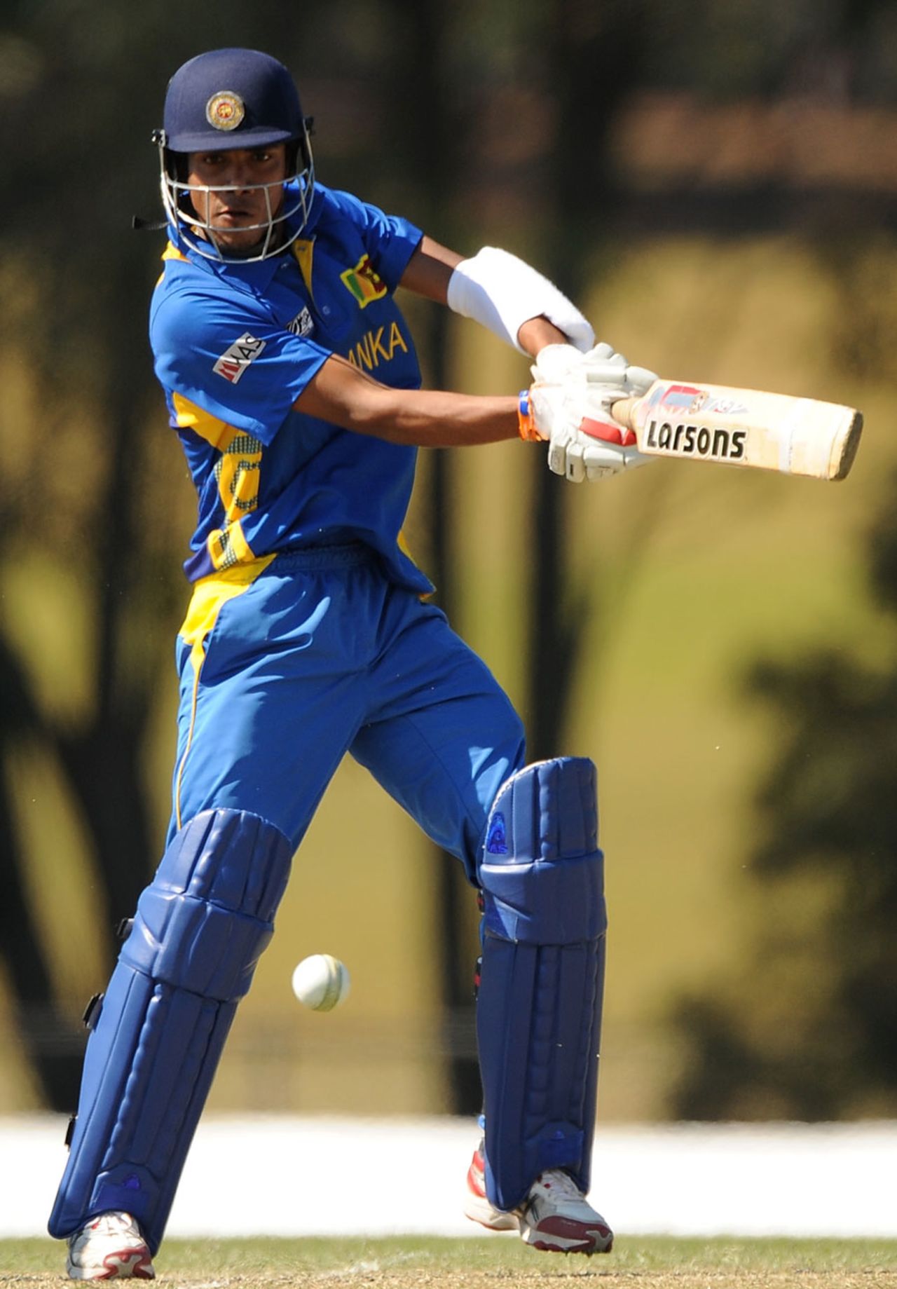 Pulina Tharanga plays a shot on the off side, Sri Lanka v South Africa, Group D, ICC Under-19 World Cup 2012, Brisbane, August 15, 2012