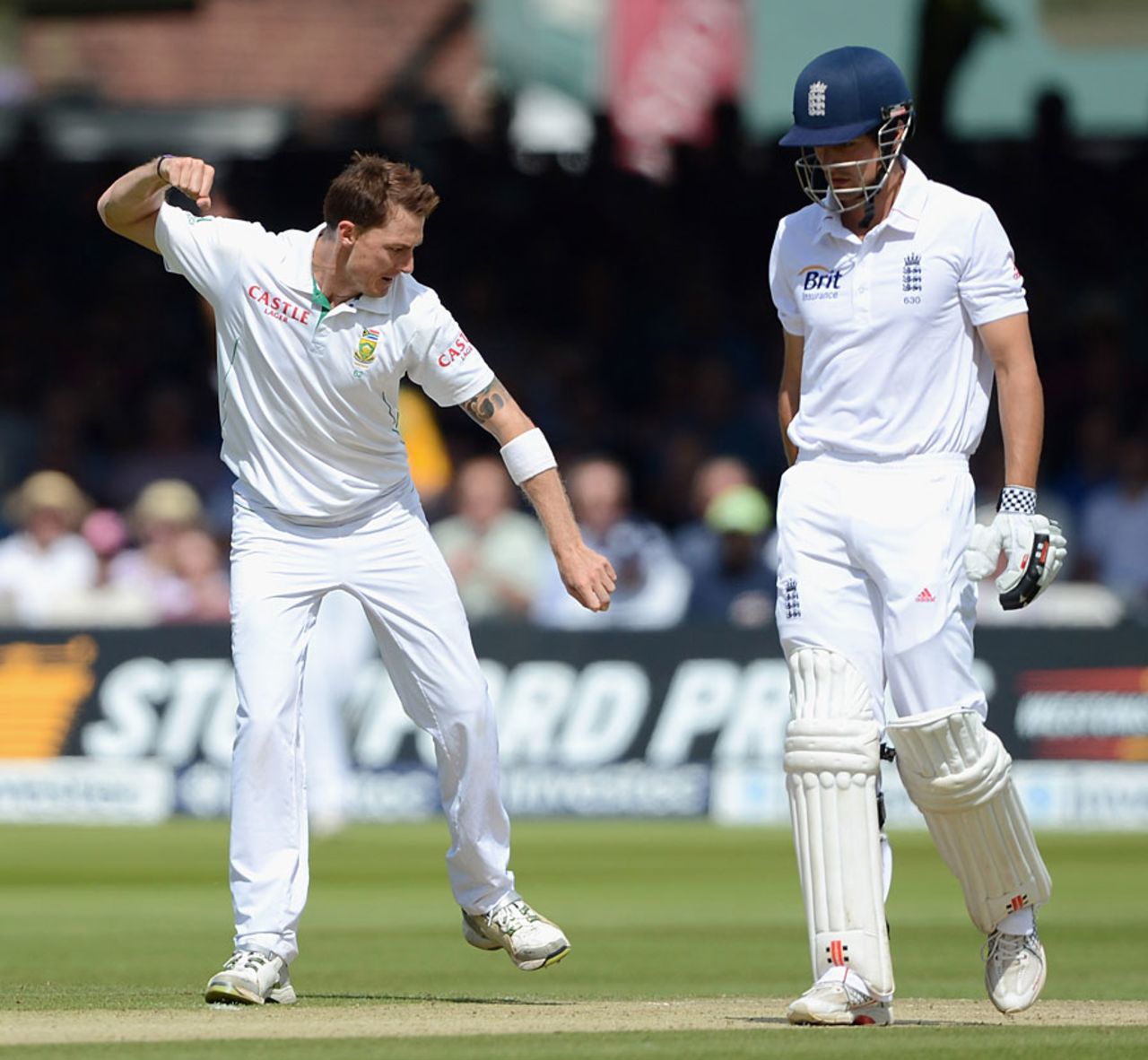 Dale Steyn is pumped as he removes Alastair Cook, England v South Africa, 3rd Investec Test, Lord's, 2nd day, August 17, 2012