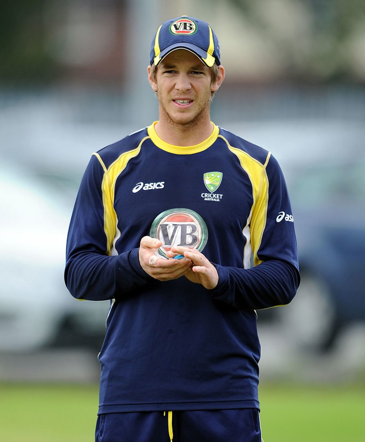 Tim Paine during a net session, Old Trafford, August 6, 2012