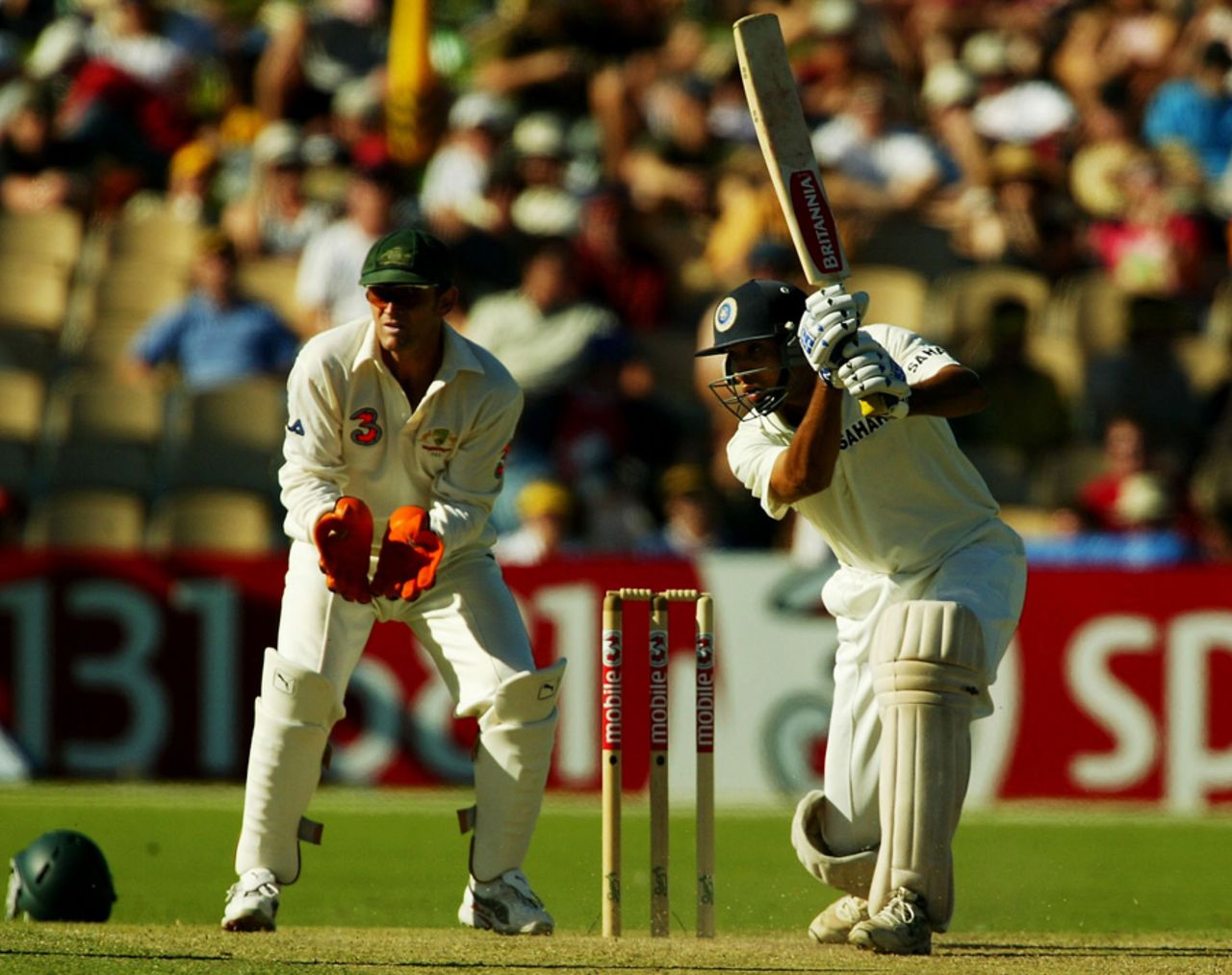 VVS Laxman drives through the covers, Australia v India, 2nd Test, Adelaide, 2nd day, December 13, 2003