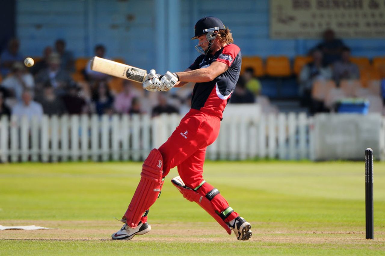 Oliver Newby was Lancashire's top-scorer with 36 not out, Gloucestershire v Lancashire, CB40 Group A, Bristol, August 19, 2012