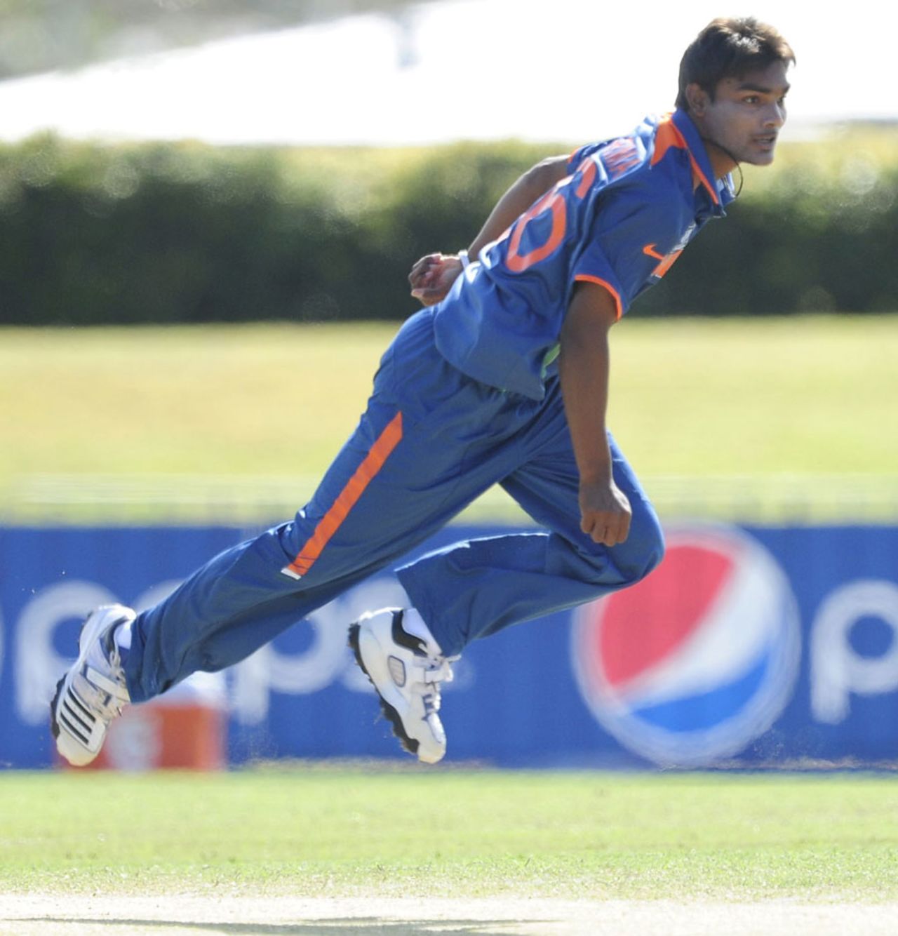 Sandeep Sharma was the pick of the India bowlers with 3 for 24, India v Pakistan, quarter-final, ICC Under-19 World Cup, Townsville, August 20, 2012