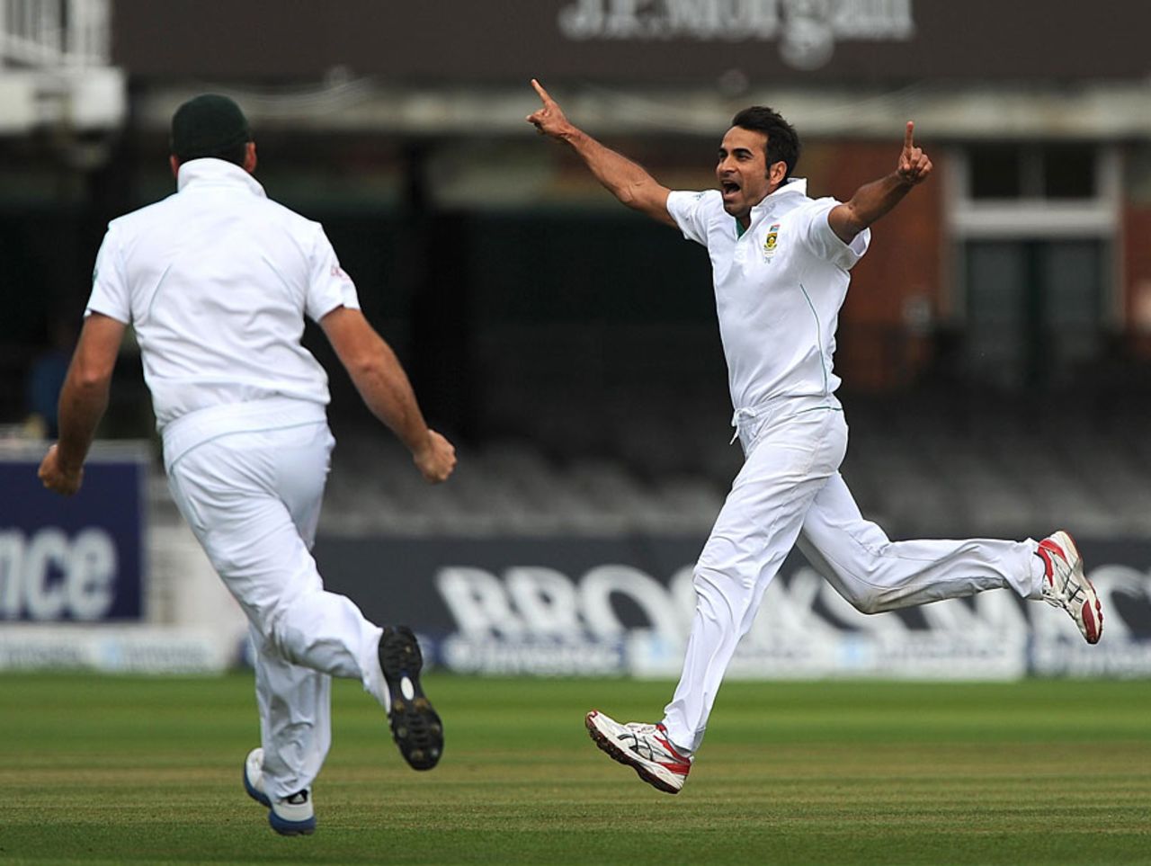 Imran Tahir enjoyed his success against Jonny Bairstow, England v South Africa, 3rd Investec Test, Lord's, 5th day, August 20, 2012