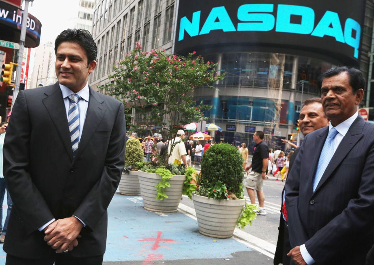 Anil Kumble rang the NASDAQ closing bell on August 17, New York, August 21 2012