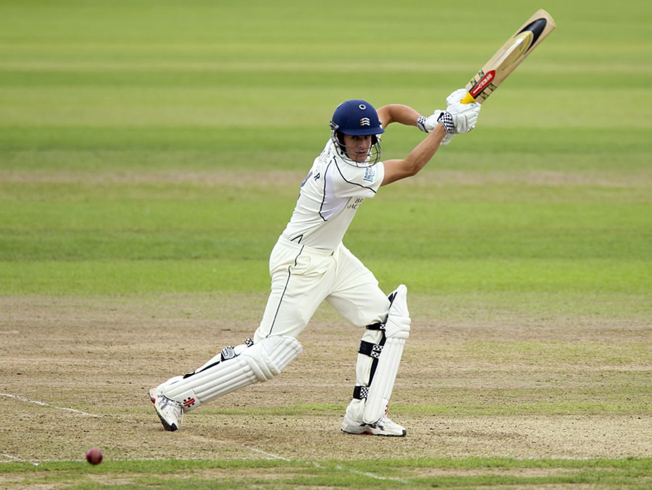 Neil Dexter drives square during his hundred, Warwickshire v Middlesex, County Championship, Division One, Edgbaston, August 21, 2012