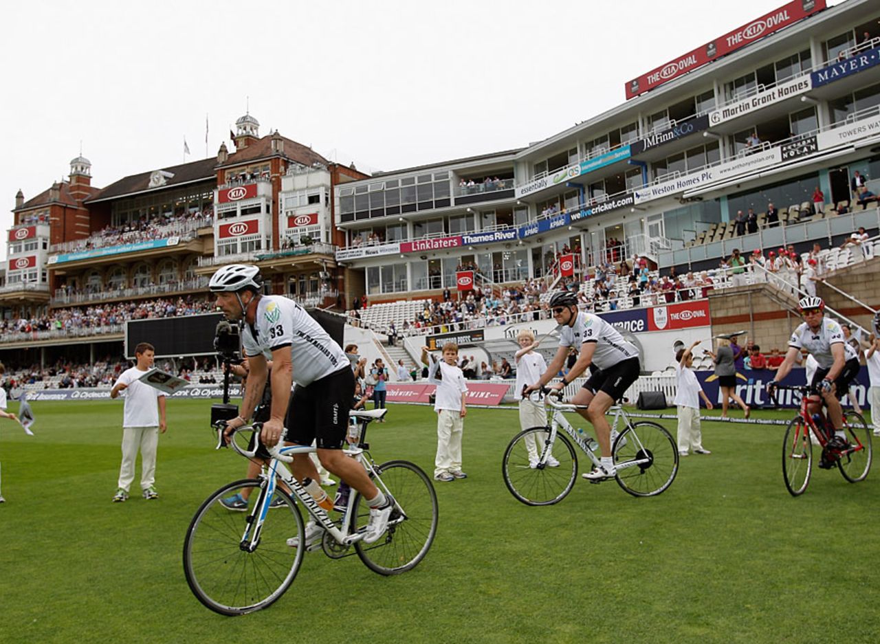 Matthew Maynard led a cycle ride from Cardiff to The Oval in memory of Tom Maynard, Surrey v Glamorgan, CB40, The Oval, August 21, 2012