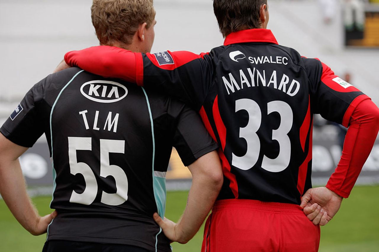 Players wore shirts with Tom Maynard's names and initials, Surrey v Glamorgan, CB40, The Oval, August 21, 2012