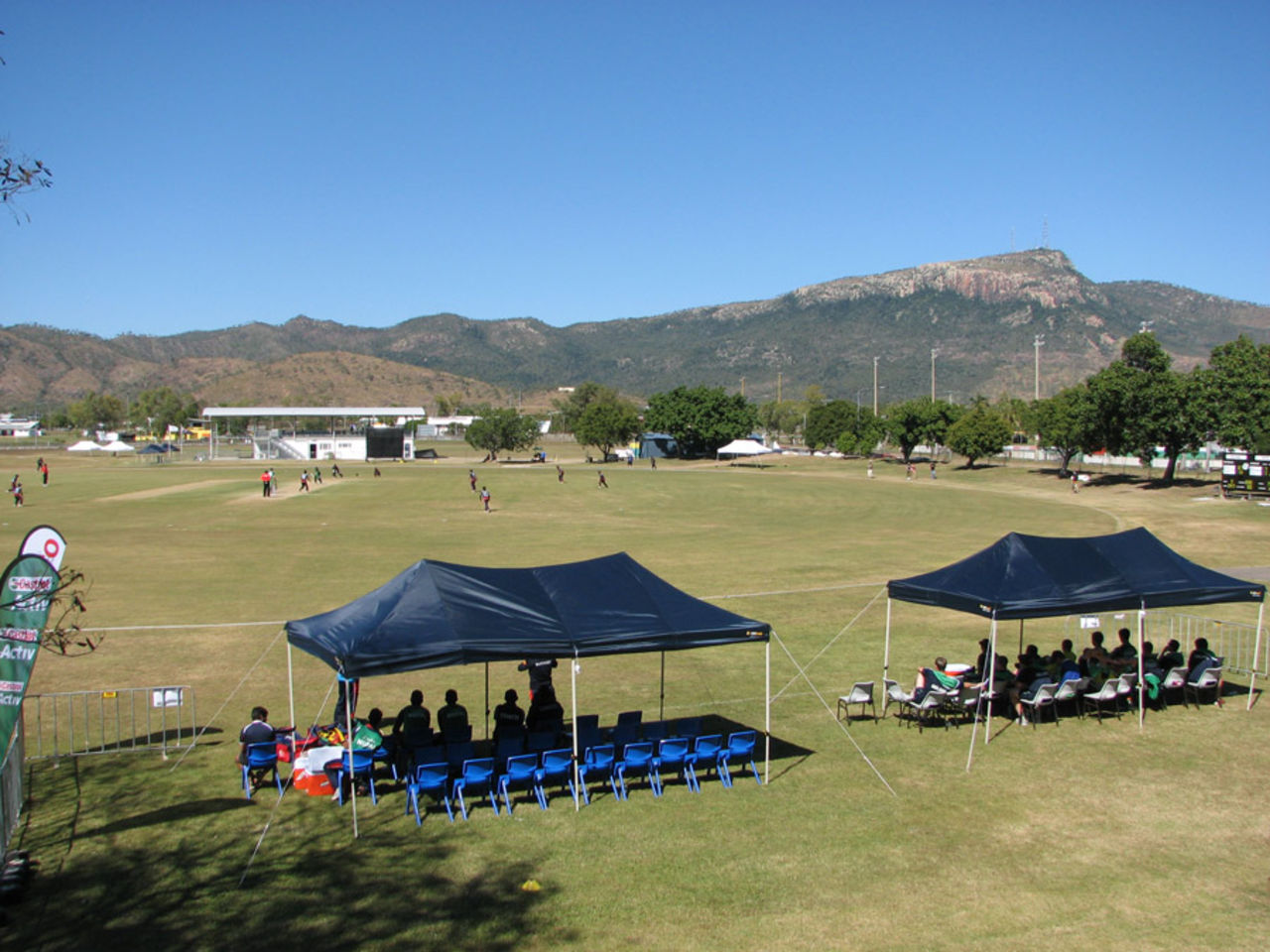 Two matches in progress at Endeavour Park, Townsville, Under-19 World Cup, August 2012