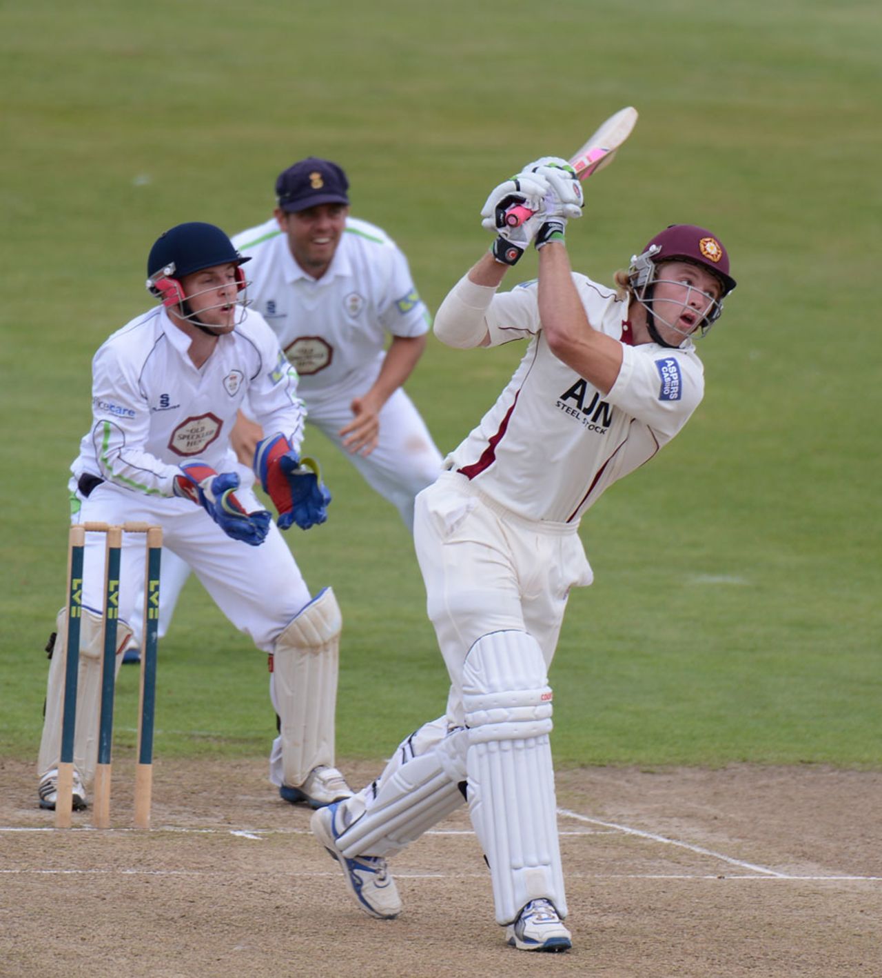 David Willey scored an unbeaten 60 batting at No. 9, Northamptonshire v Derbyshire, County Championship, Division Two, Northampton, August 22, 2012