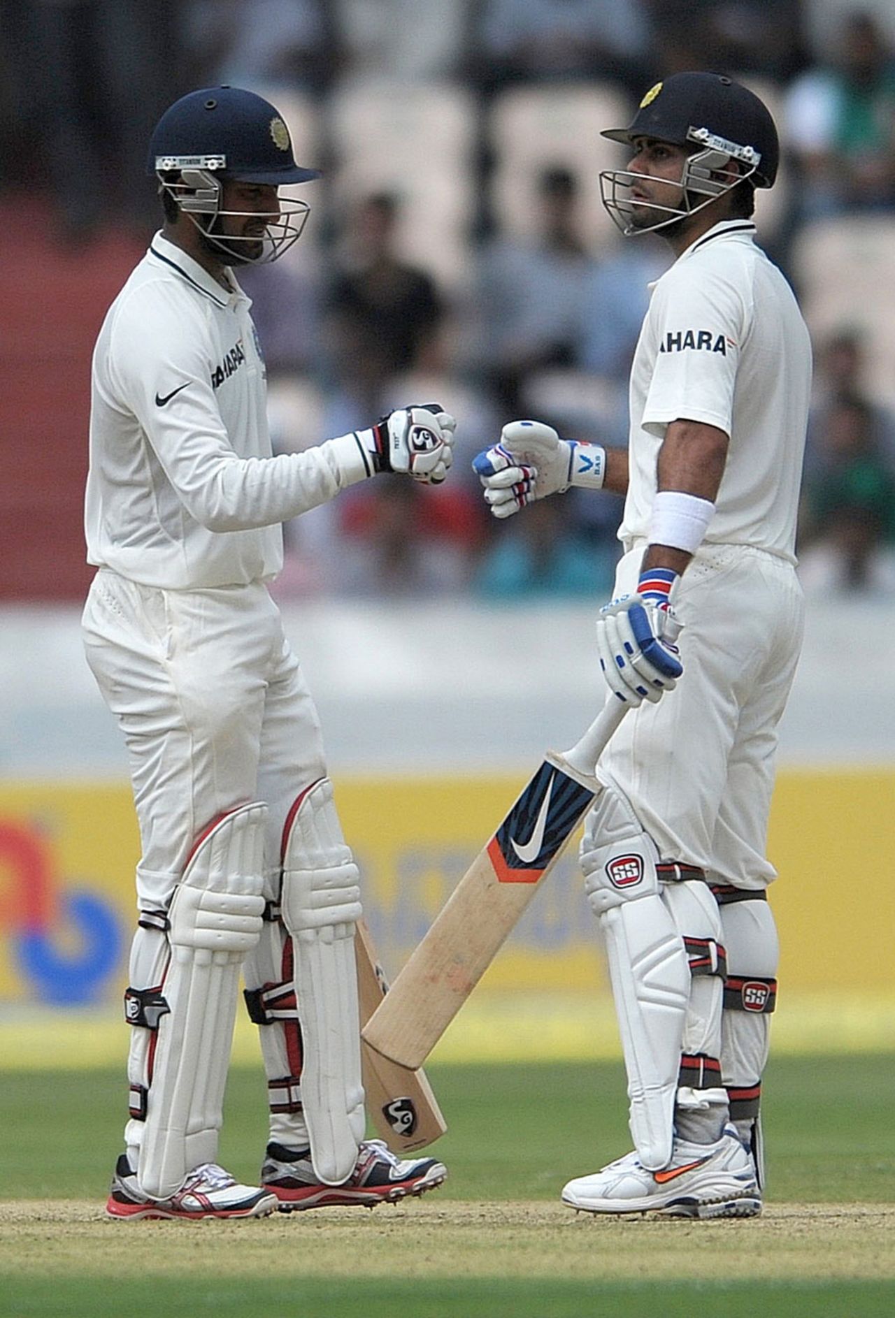 Cheteshwar Pujara and Virat Kohli were involved in a century stand, India v New Zealand, 1st Test, Hyderabad, 1st day, August 23, 2012