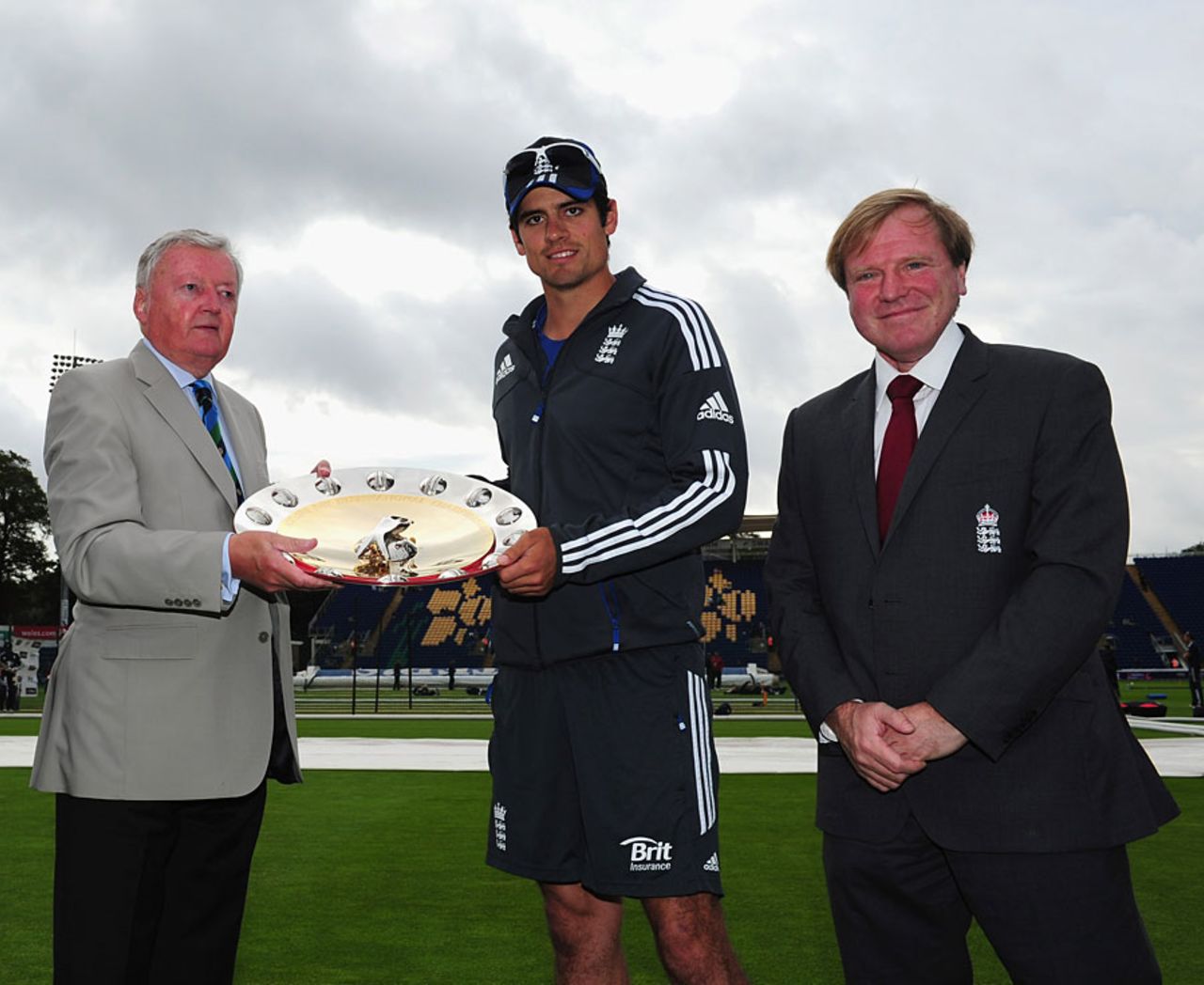 Alastair Cook was presented with the ODI shield before play, England v South Africa, 1st NatWest ODI, Cardiff, August 24, 2012