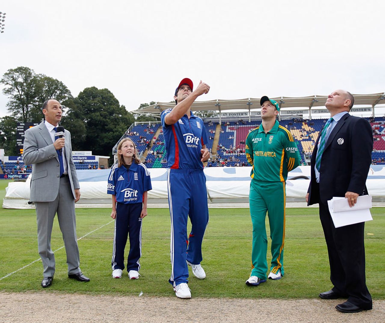The first ODI got as far as the toss before rain arrived, England v South Africa, 1st NatWest ODI, Cardiff, August 24, 2012