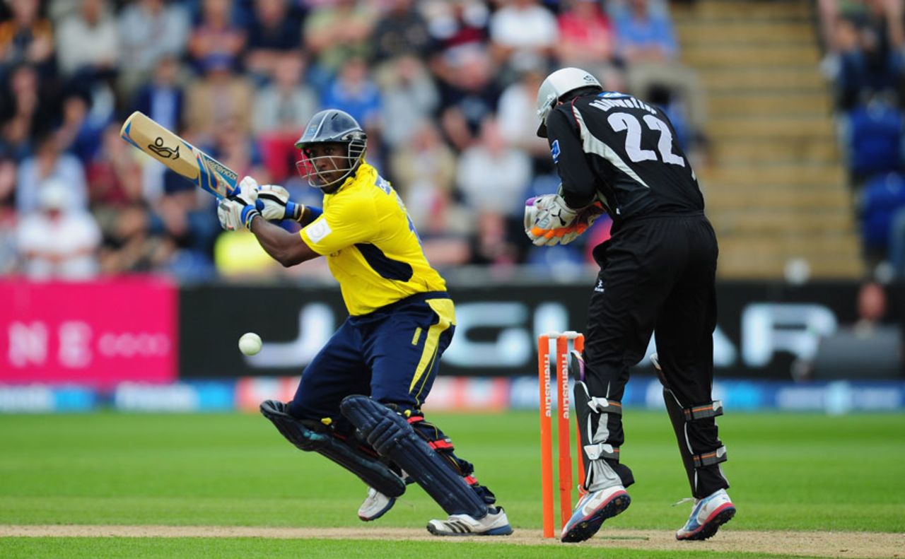 Michael Carberry hit five boundaries in his 33, Hampshire v Somerset, Friends Life t20 semi-final, Cardiff, August 25, 2012